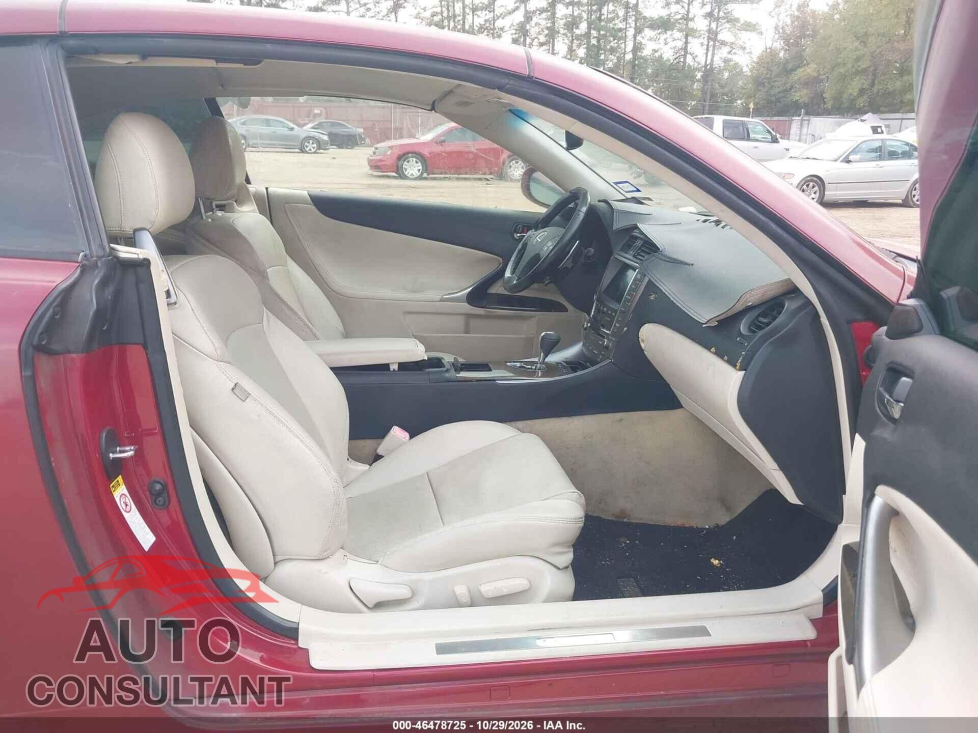 LEXUS IS 250C 2010 - JTHFF2C27A2508259