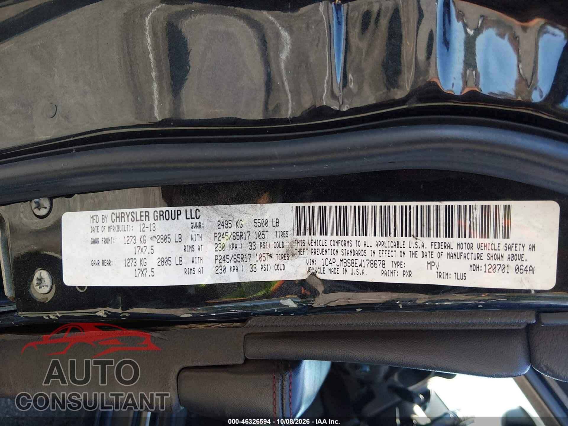 JEEP CHEROKEE 2014 - 1C4PJMBS8EW178678