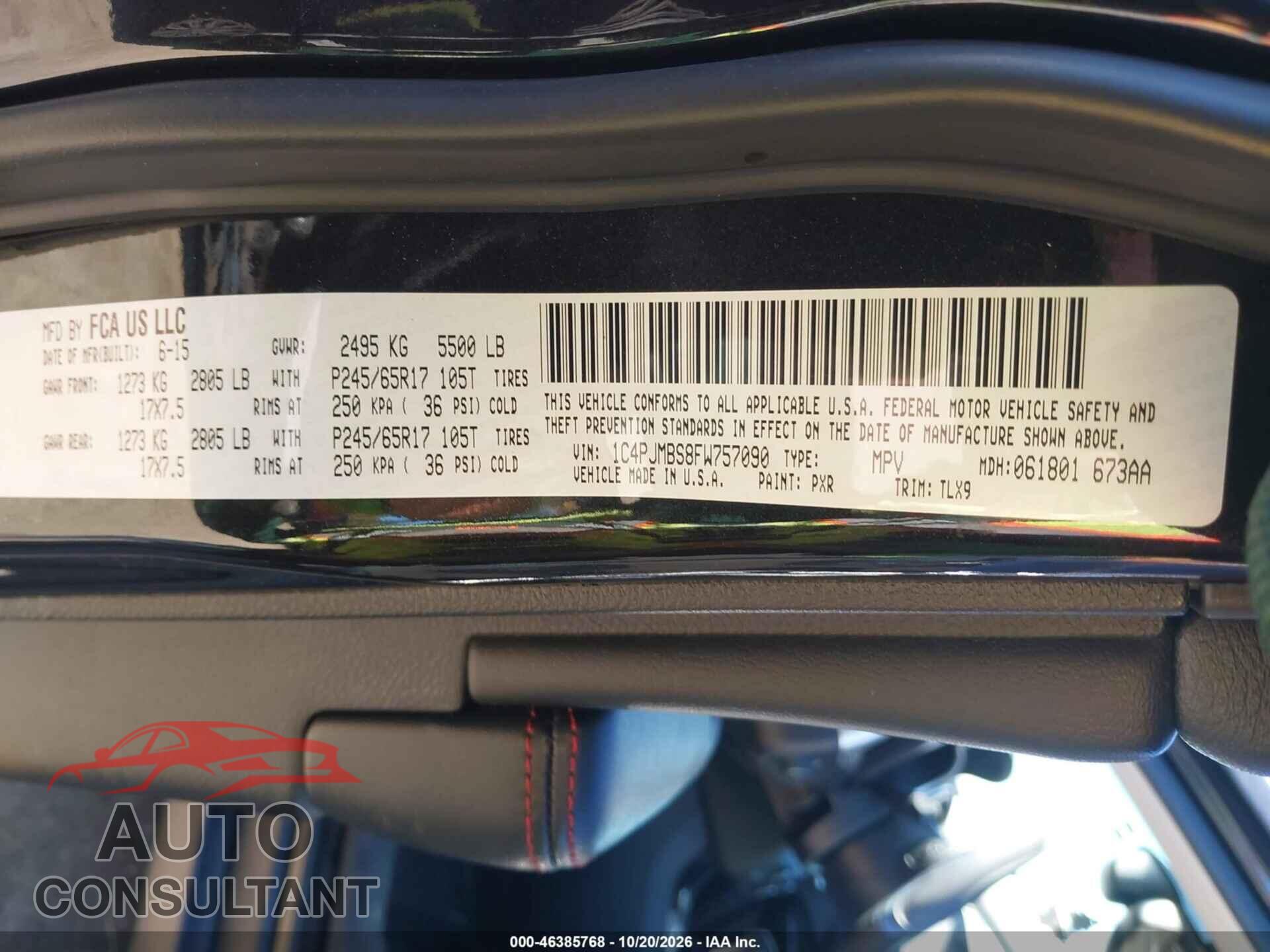 JEEP CHEROKEE 2015 - 1C4PJMBS8FW757090