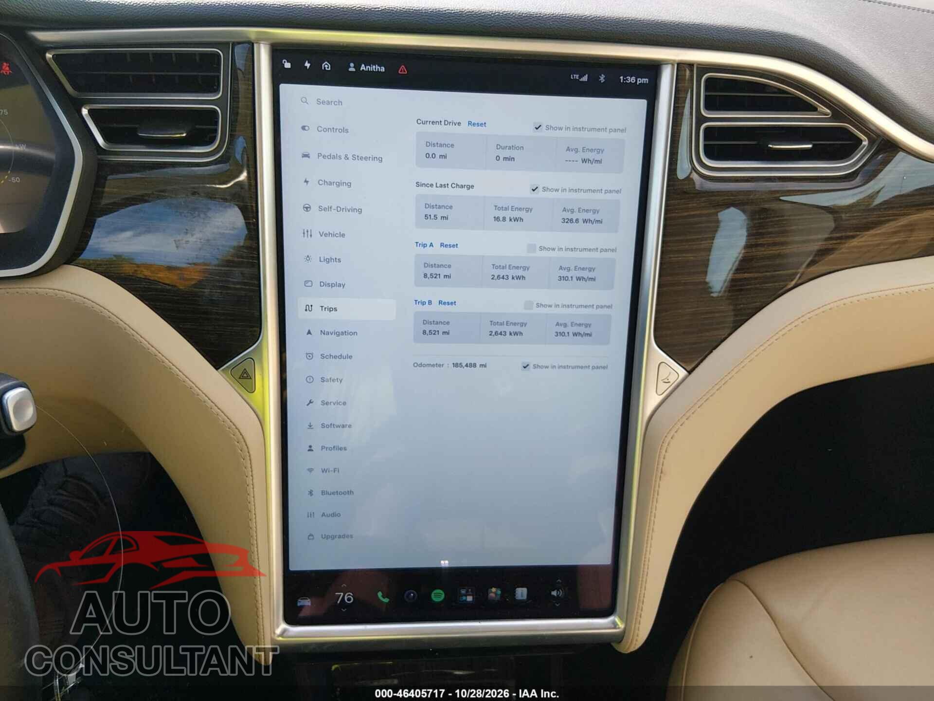 TESLA MODEL S 2015 - 5YJSA1H27FF083311