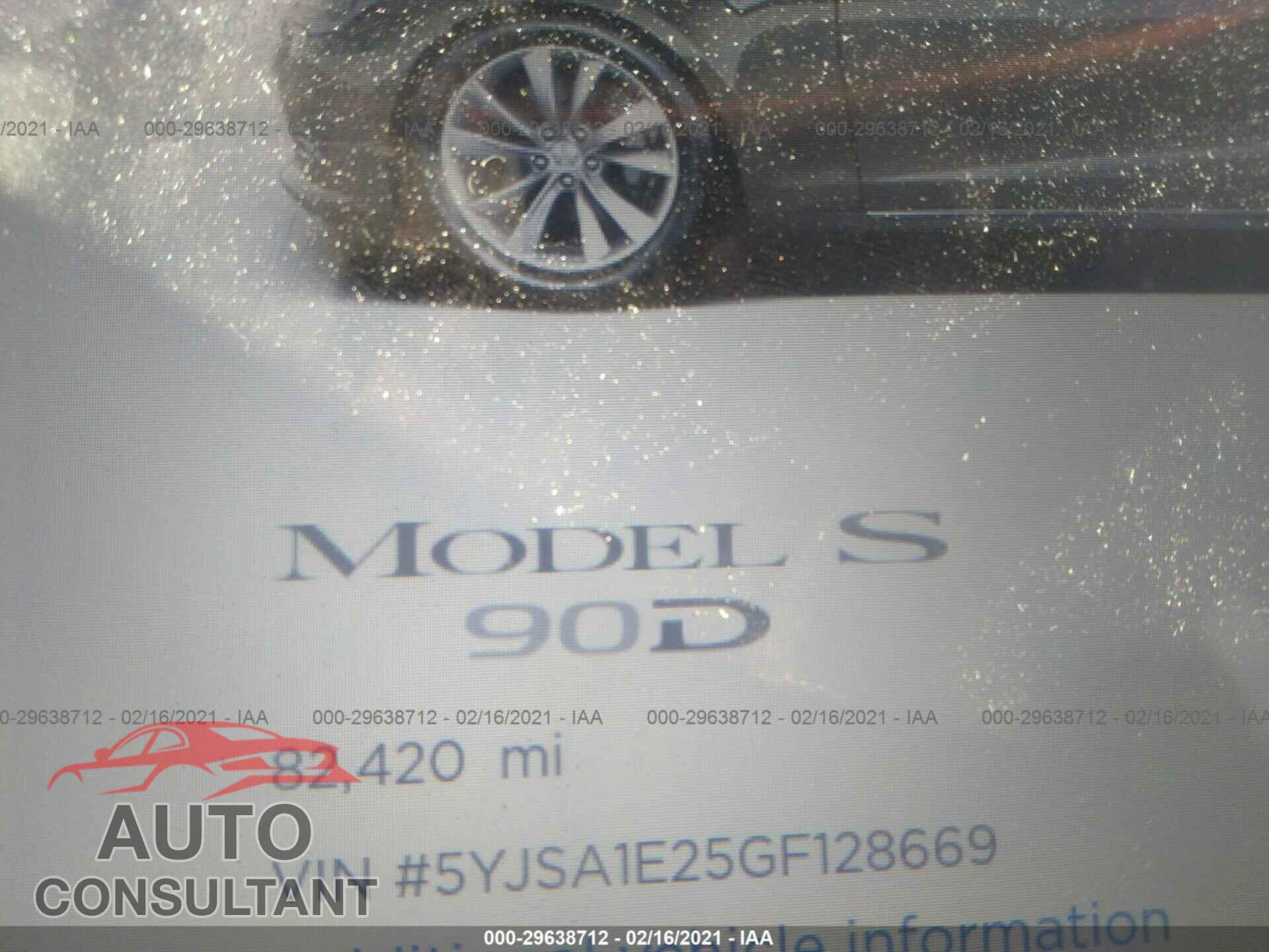 TESLA MODEL S 2016 - 5YJSA1E25GF128669