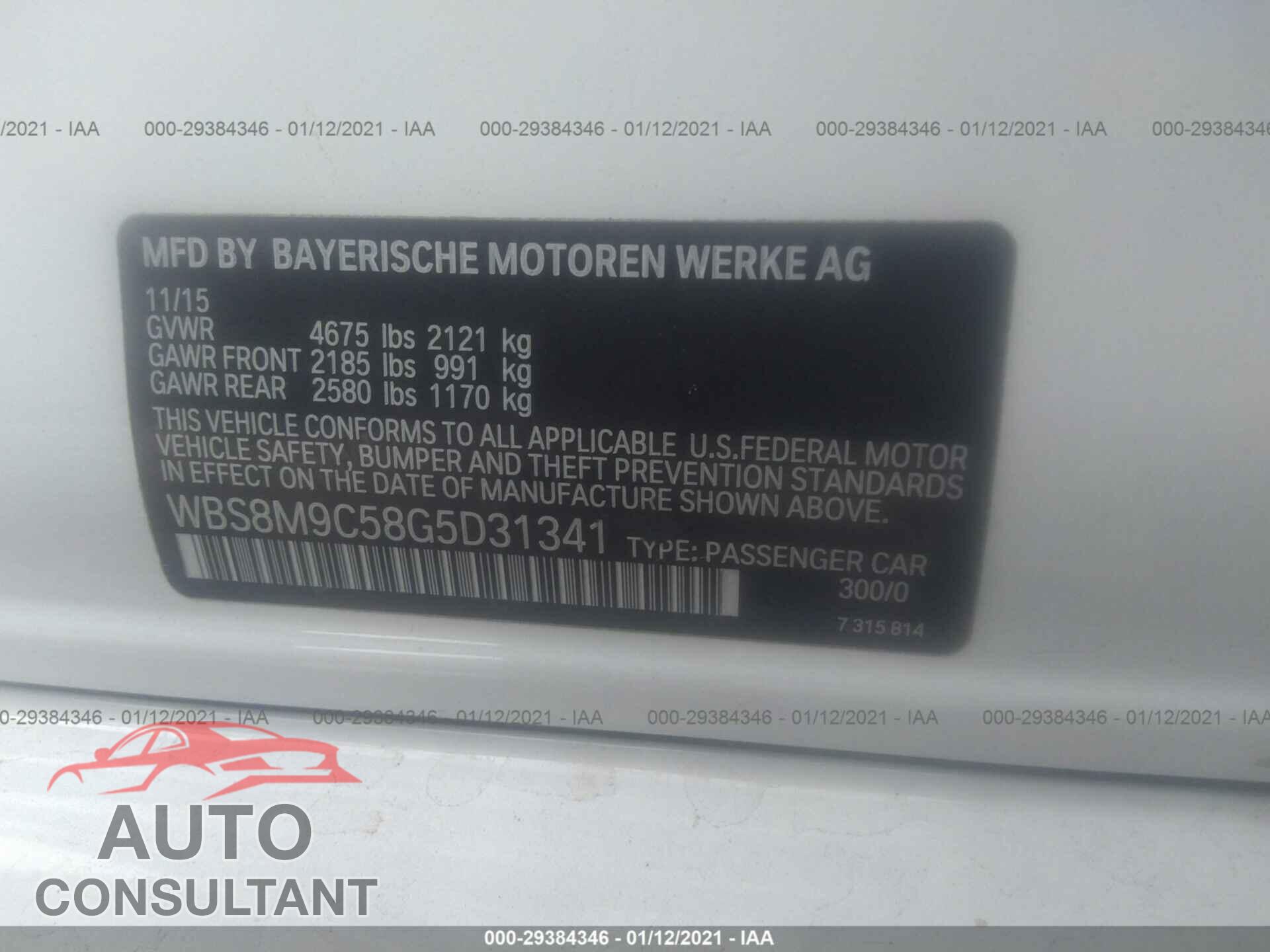 BMW M3 2016 - WBS8M9C58G5D31341