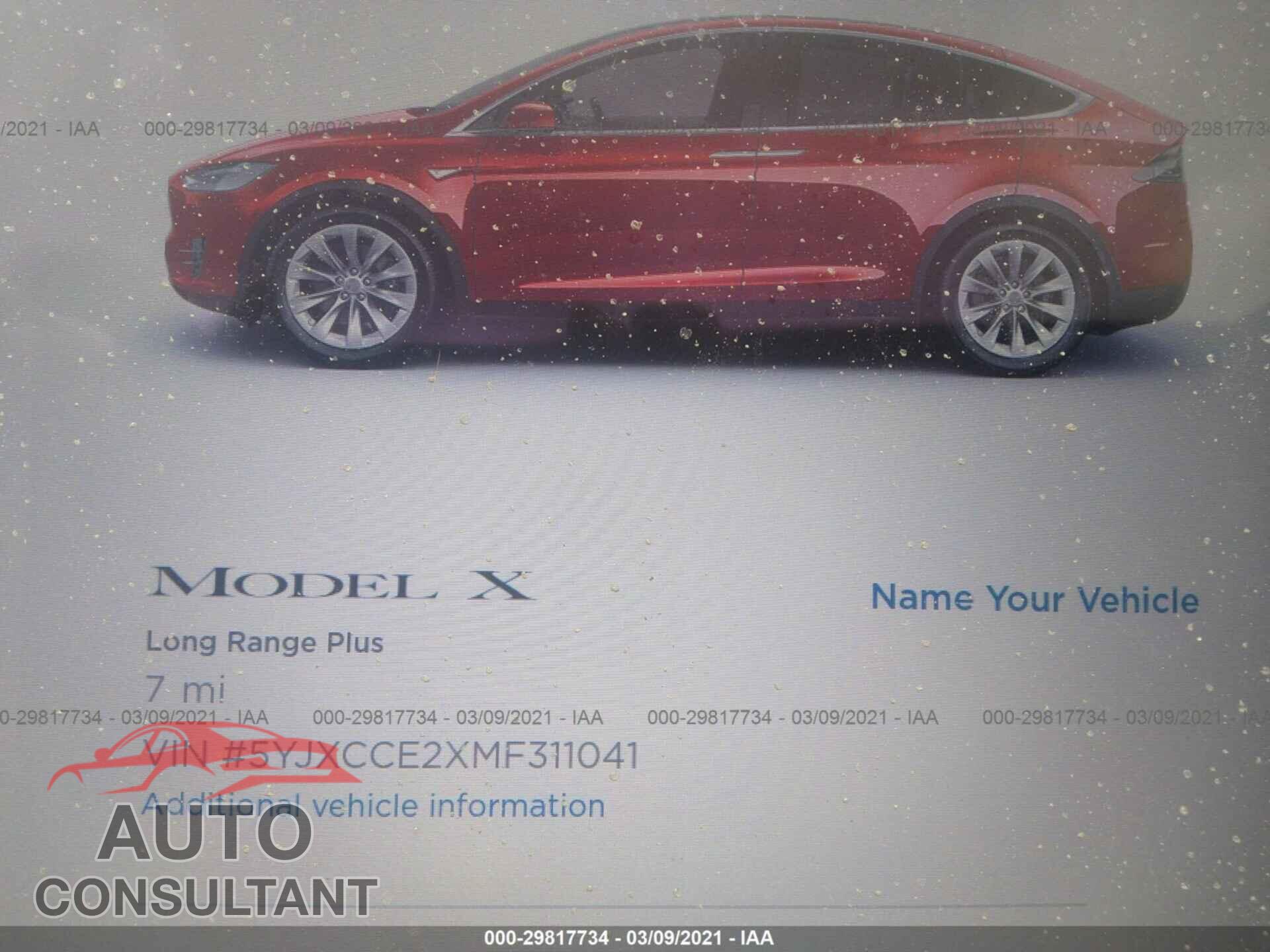 TESLA MODEL X 2020 - 5YJXCCE2XMF311041