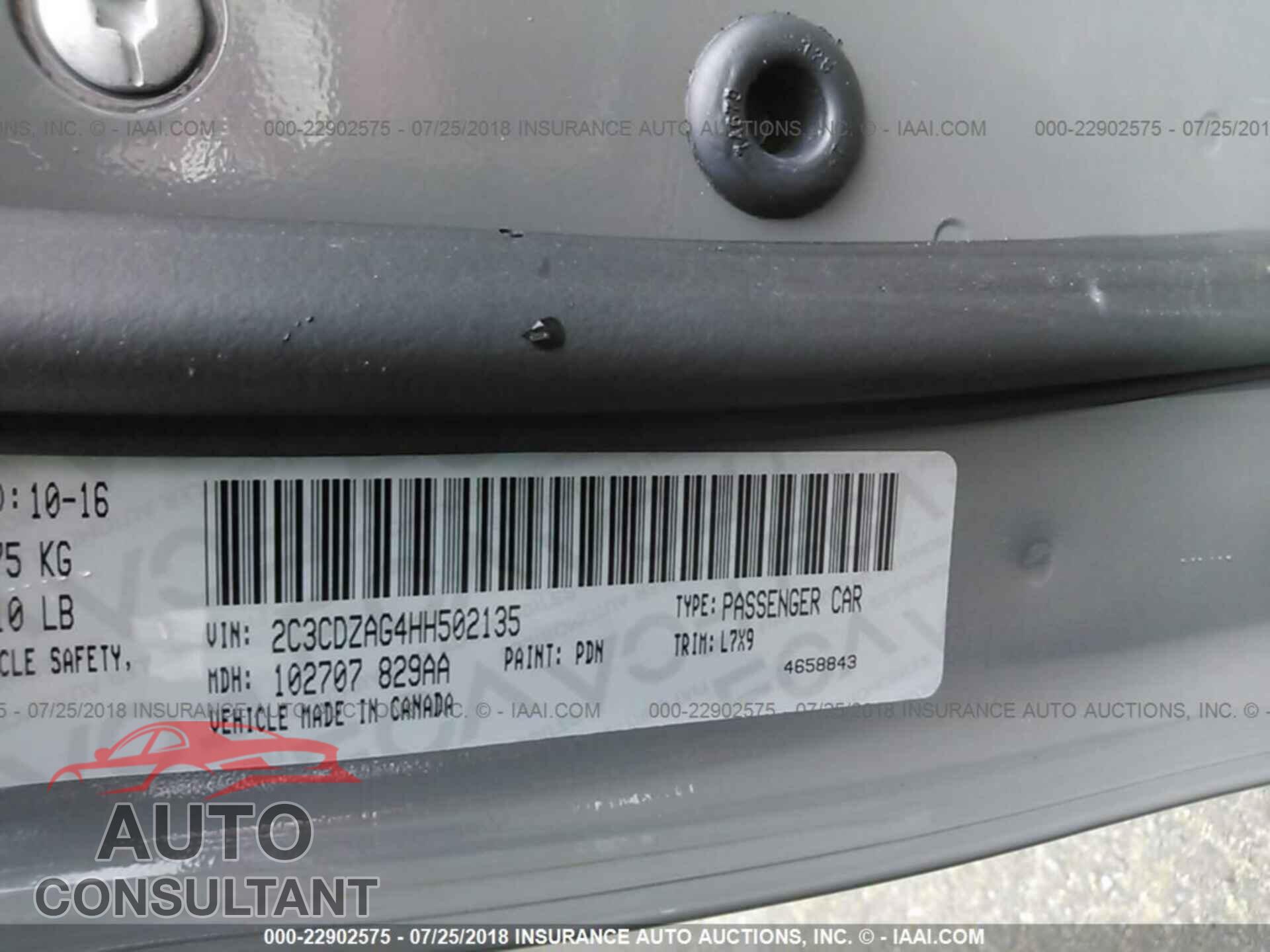 Dodge Challenger 2017 - 2C3CDZAG4HH502135