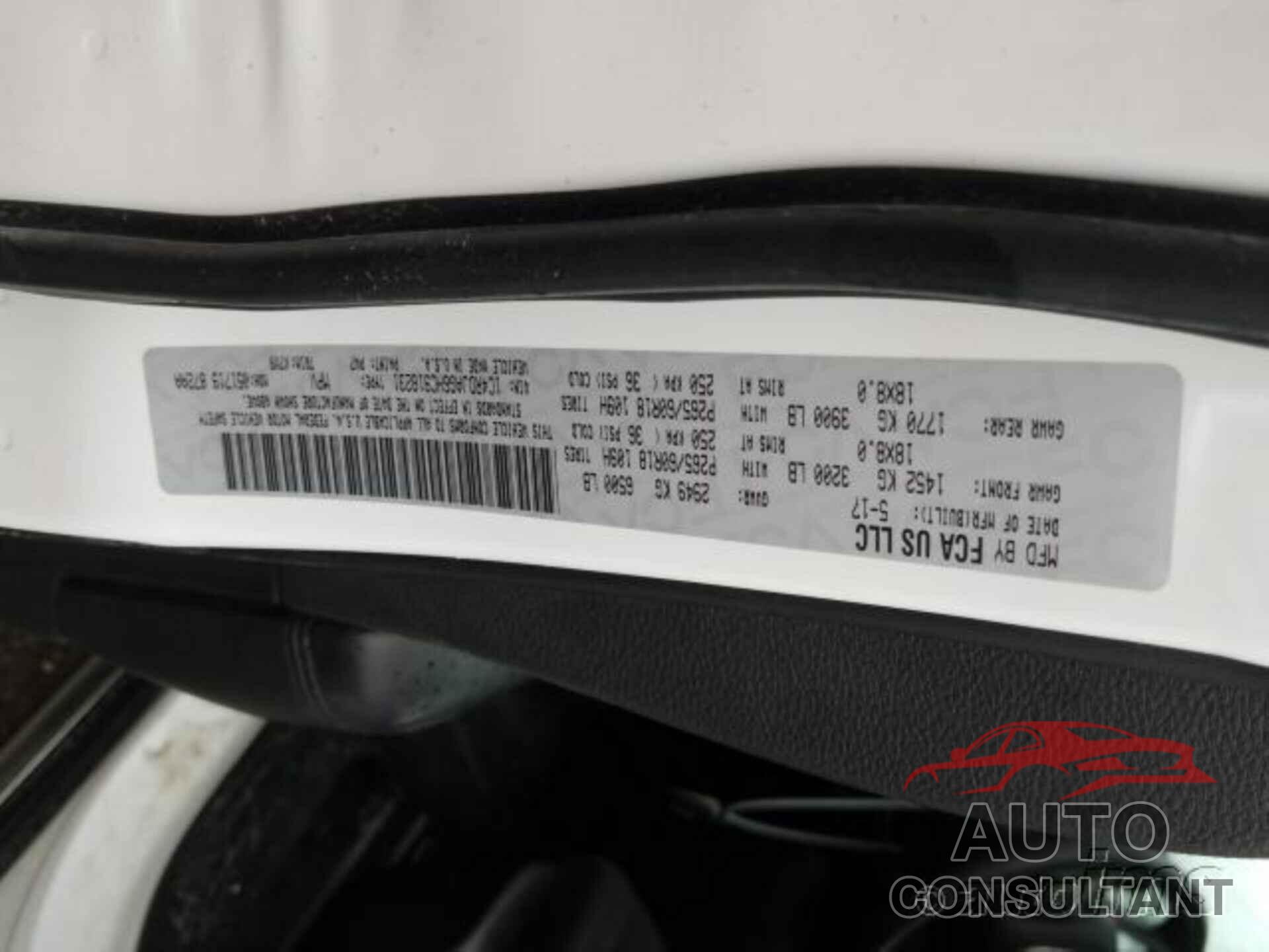 DODGE DURANGO 2017 - 1C4RDJAG6HC918231