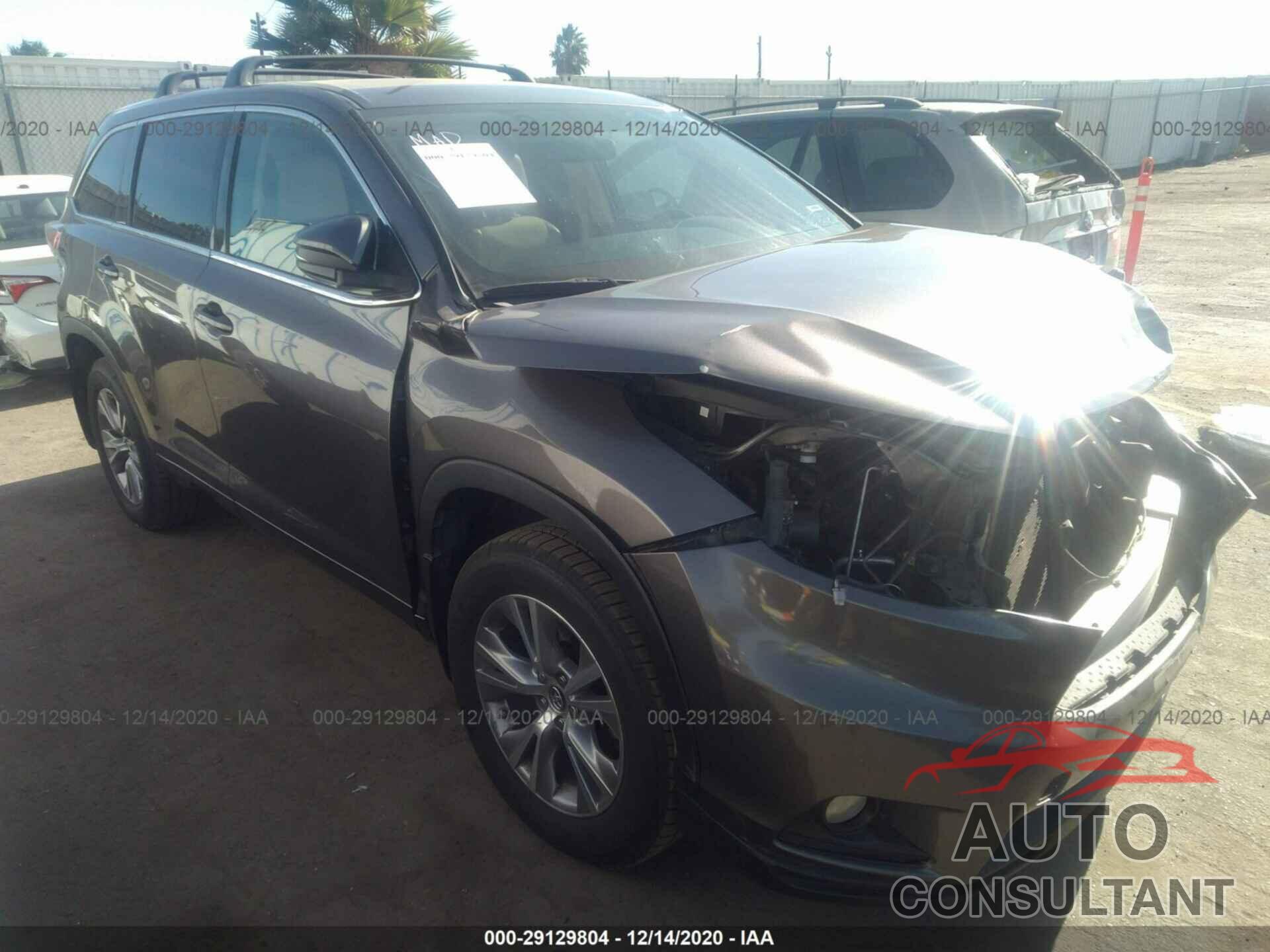TOYOTA HIGHLANDER 2016 - 5TDZKRFH9GS166561
