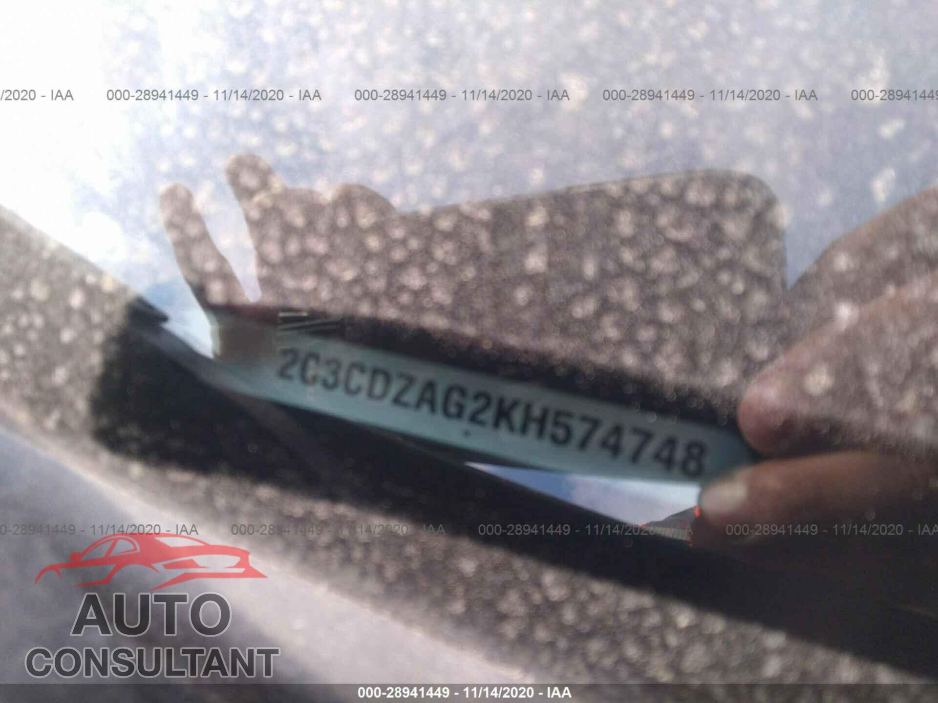 DODGE CHALLENGER 2019 - 2C3CDZAG2KH574748