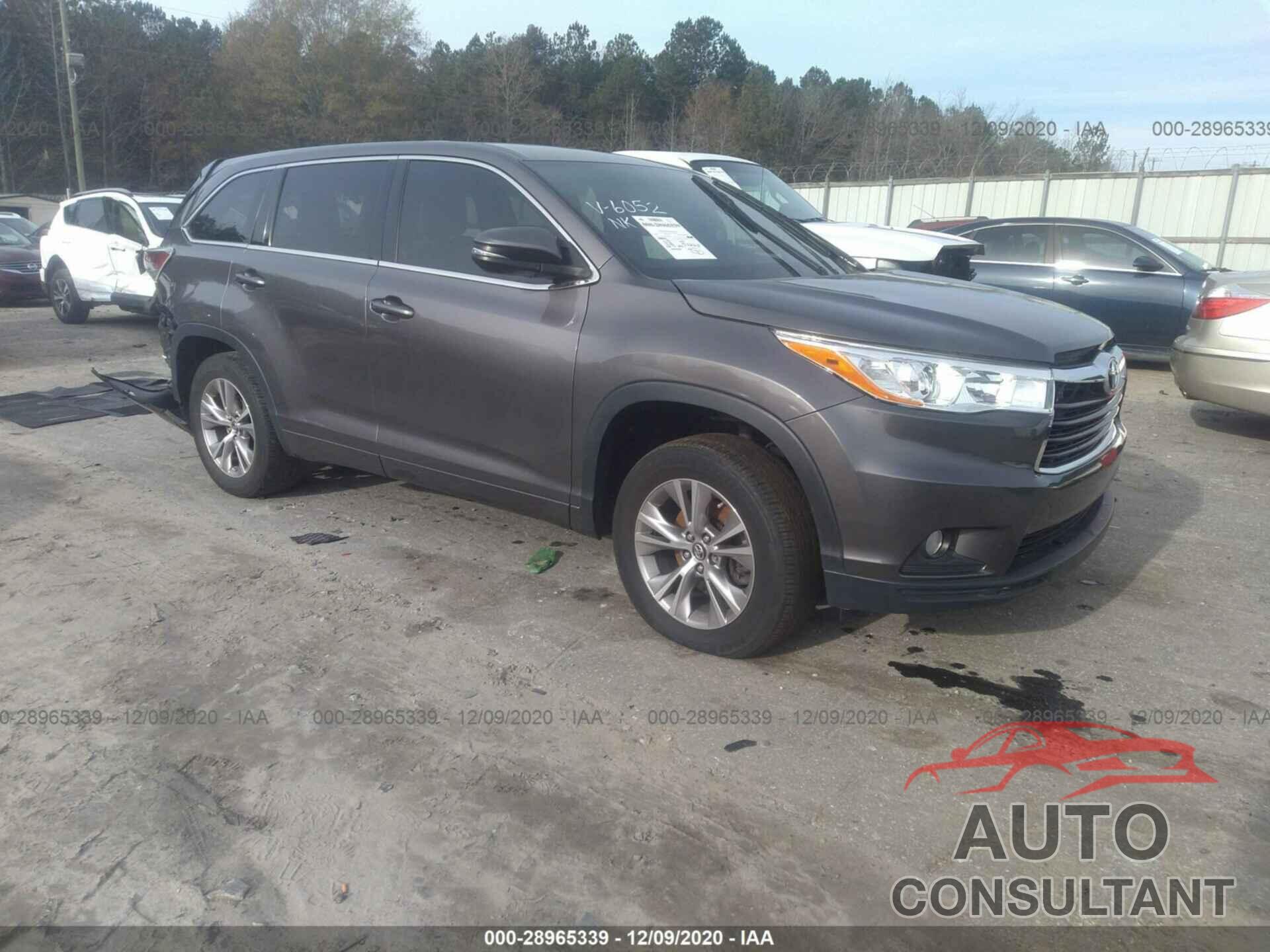 TOYOTA HIGHLANDER 2016 - 5TDZKRFH0GS186052