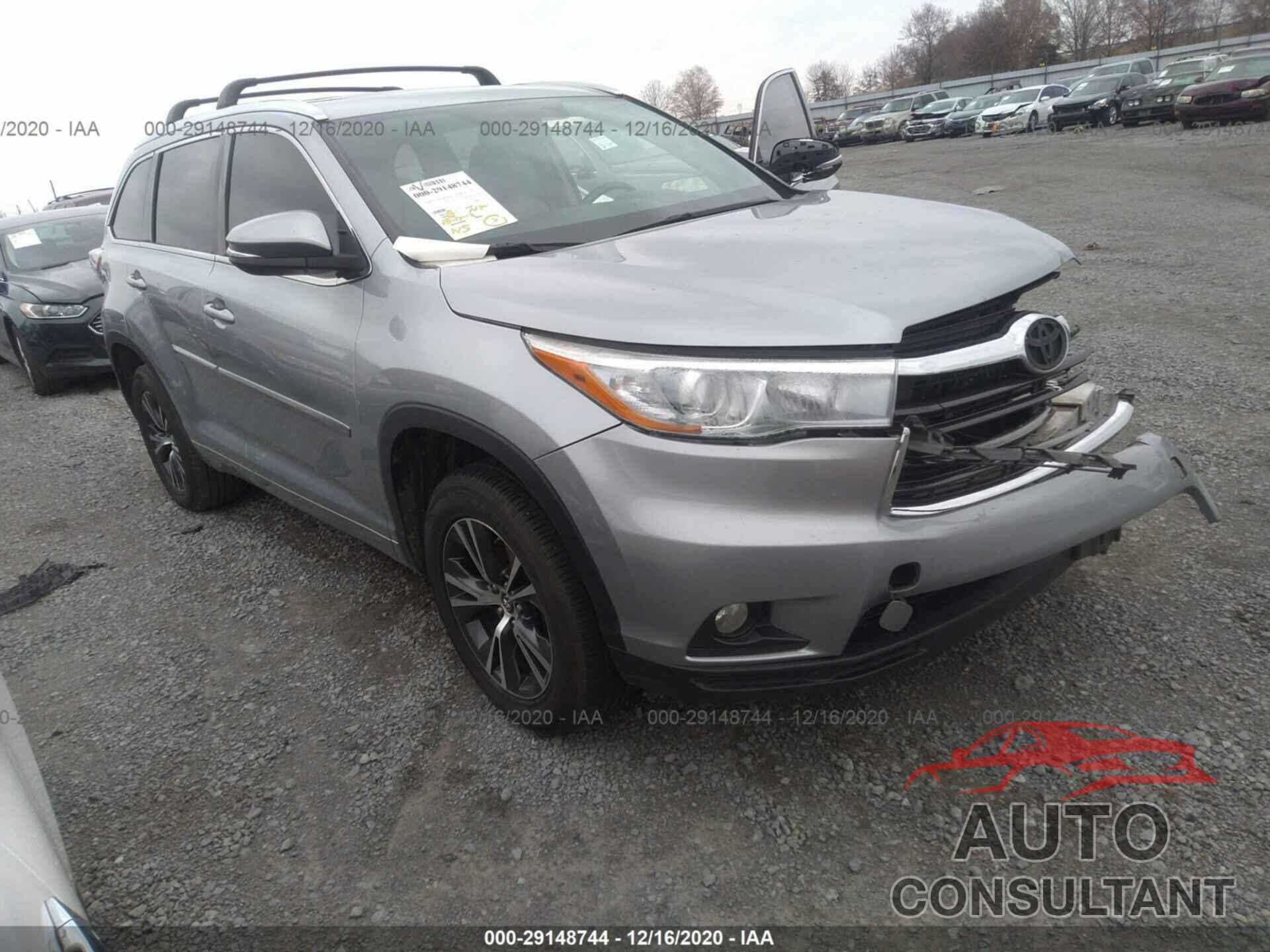 TOYOTA HIGHLANDER 2016 - 5TDKKRFH2GS502522