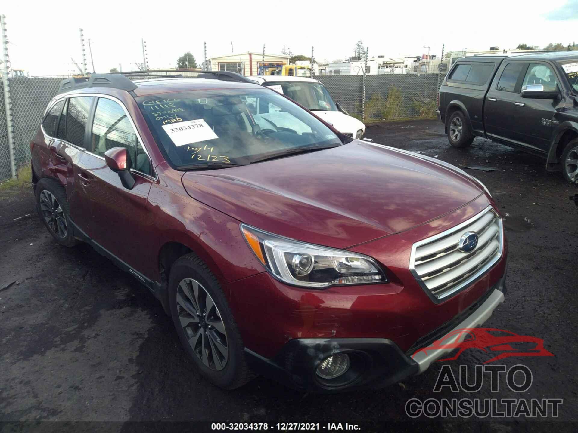 SUBARU OUTBACK 2016 - 4S4BSANC0G3357985