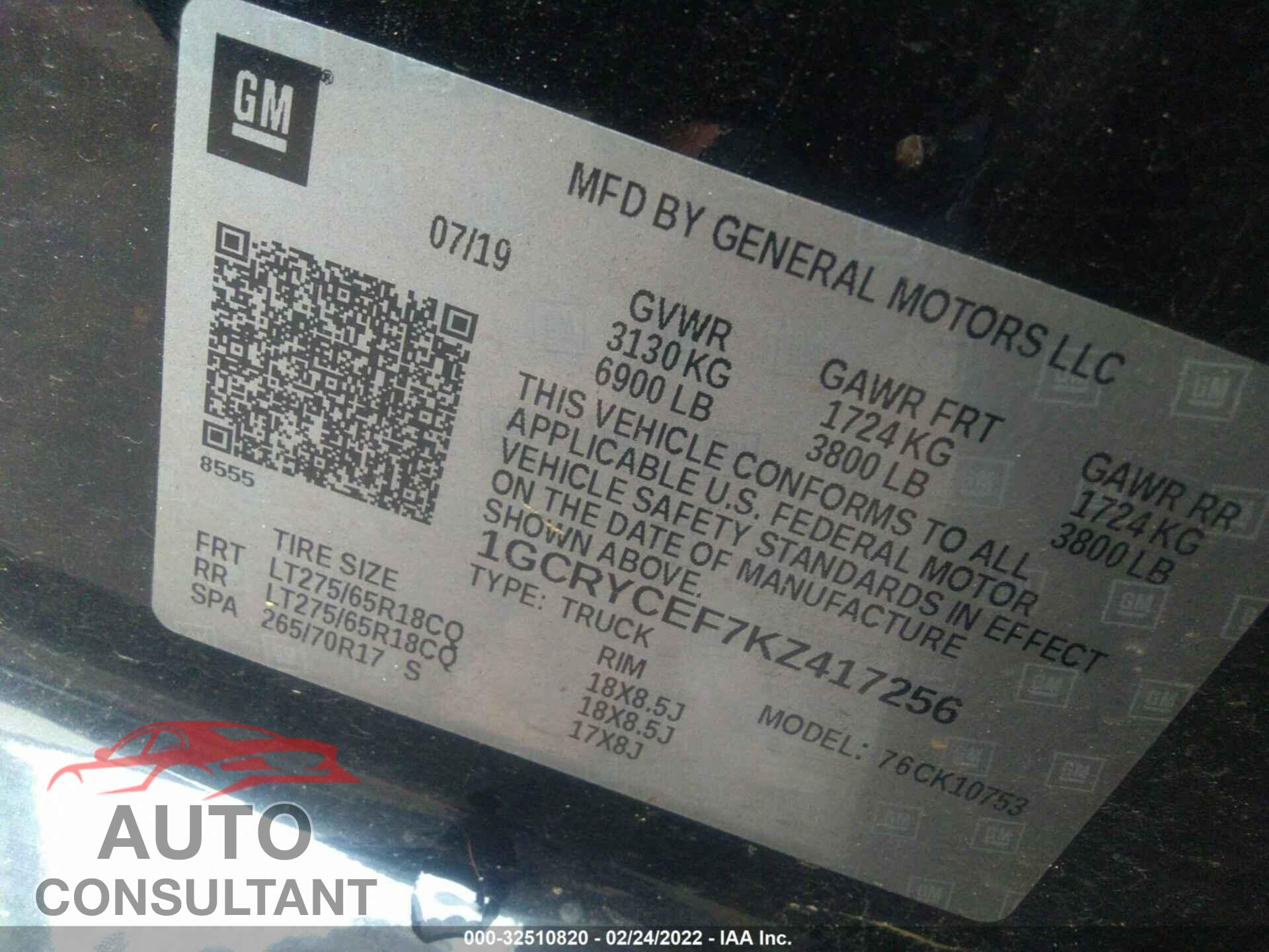 CHEVROLET SILVERADO 1500 2019 - 1GCRYCEF7KZ417256