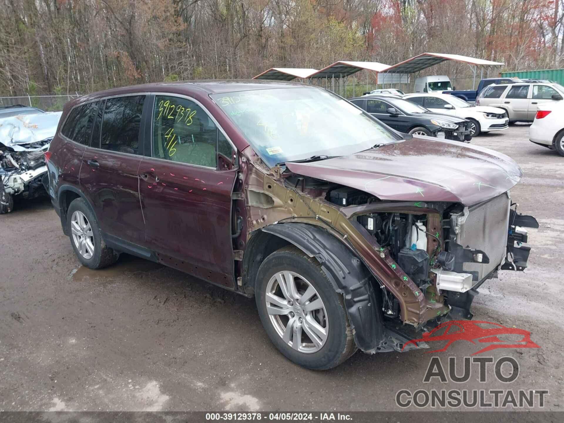 HONDA PILOT 2017 - 5FNYF5H1XHB016991