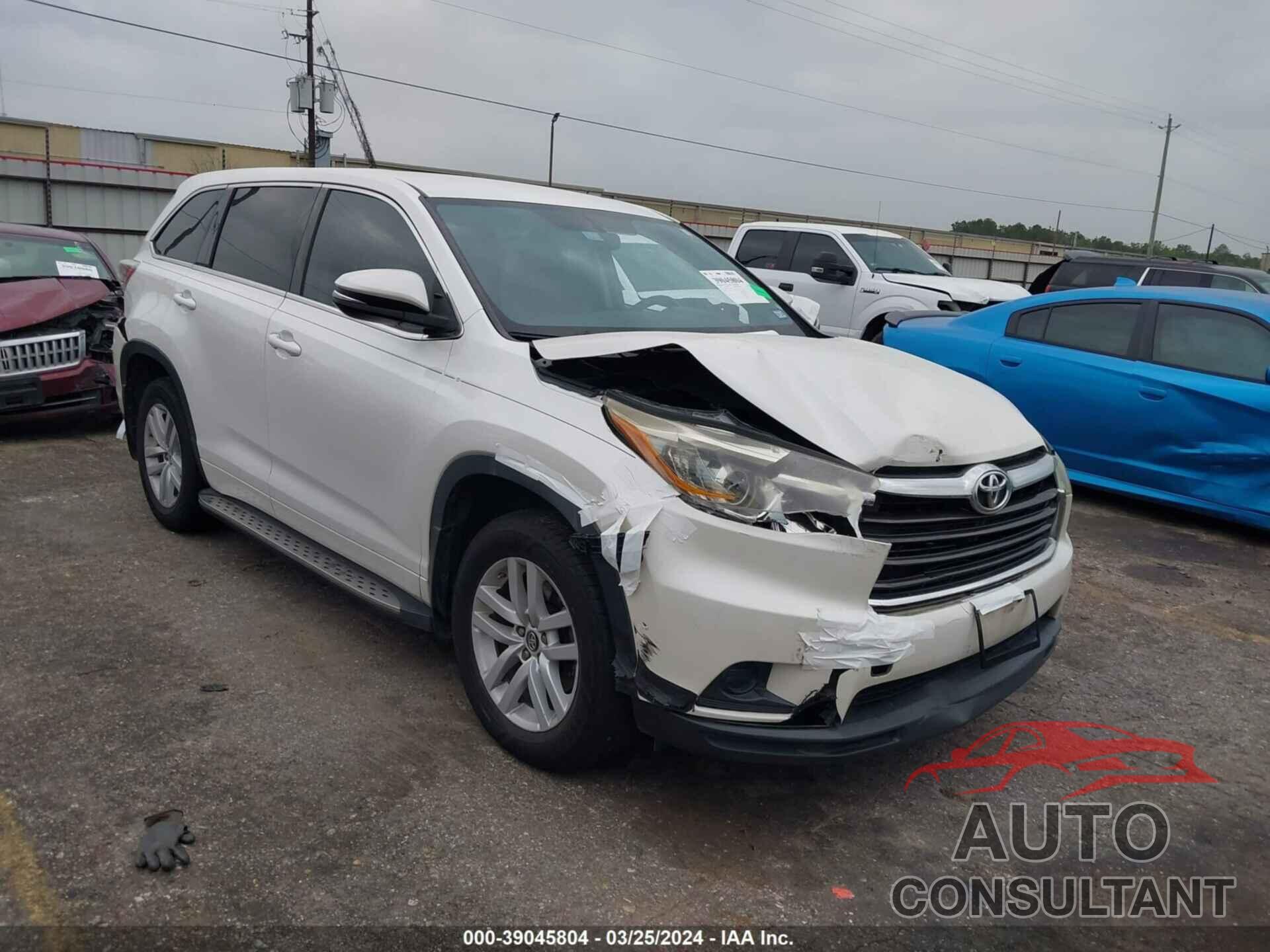 TOYOTA HIGHLANDER 2016 - 5TDZARFH6GS020850