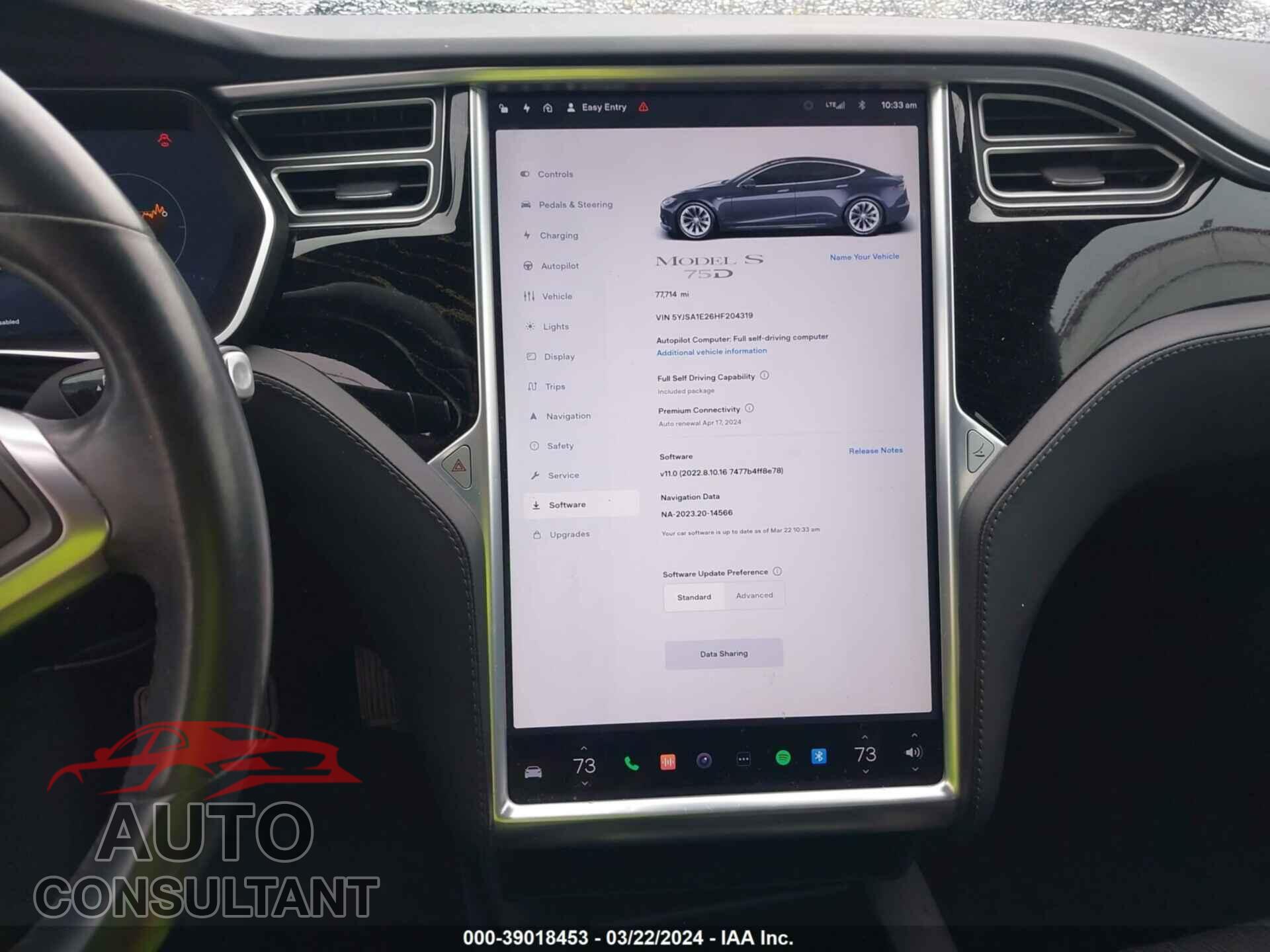 TESLA MODEL S 2017 - 5YJSA1E26HF204319