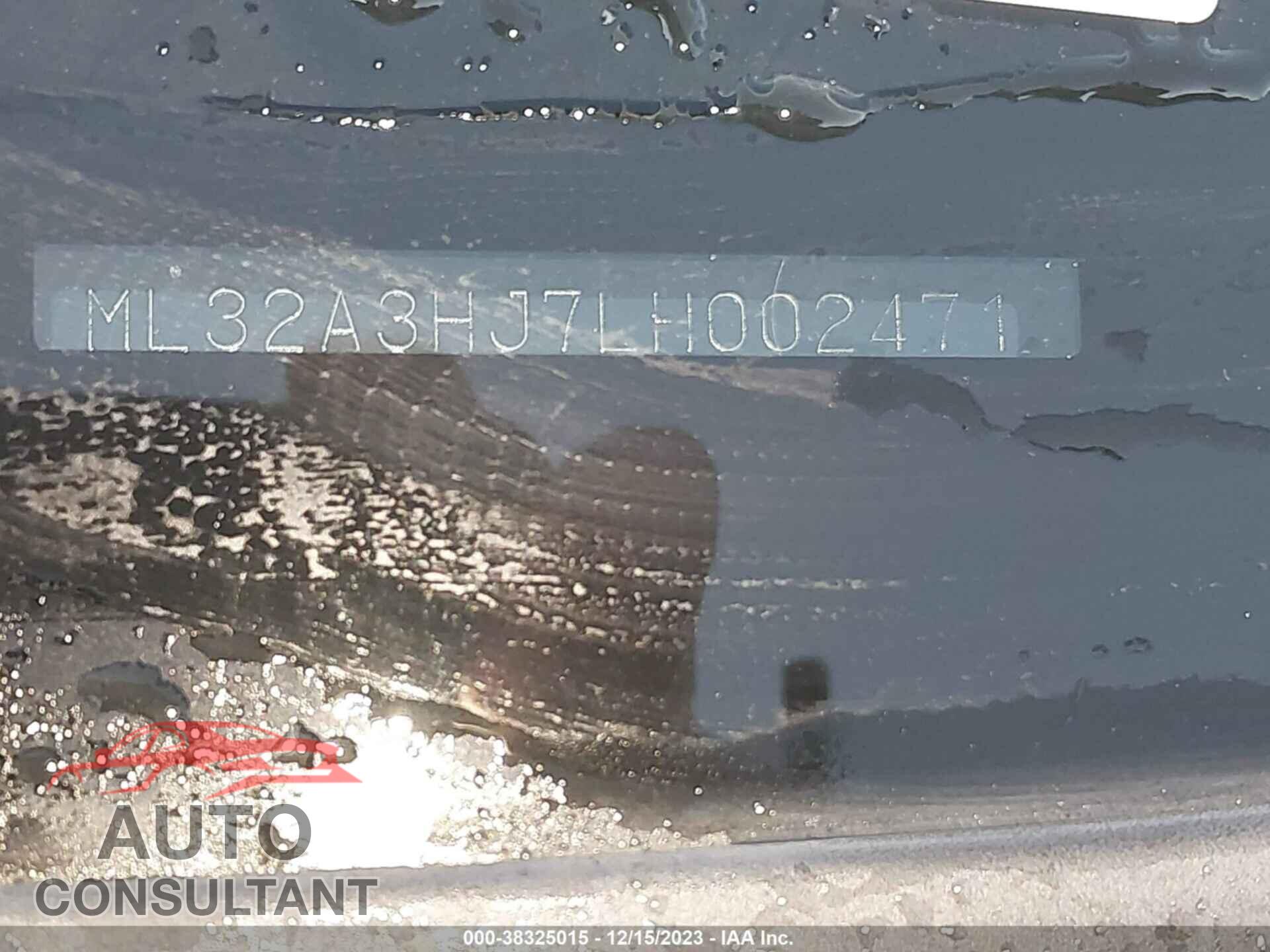 MITSUBISHI MIRAGE 2020 - ML32A3HJ7LH002471
