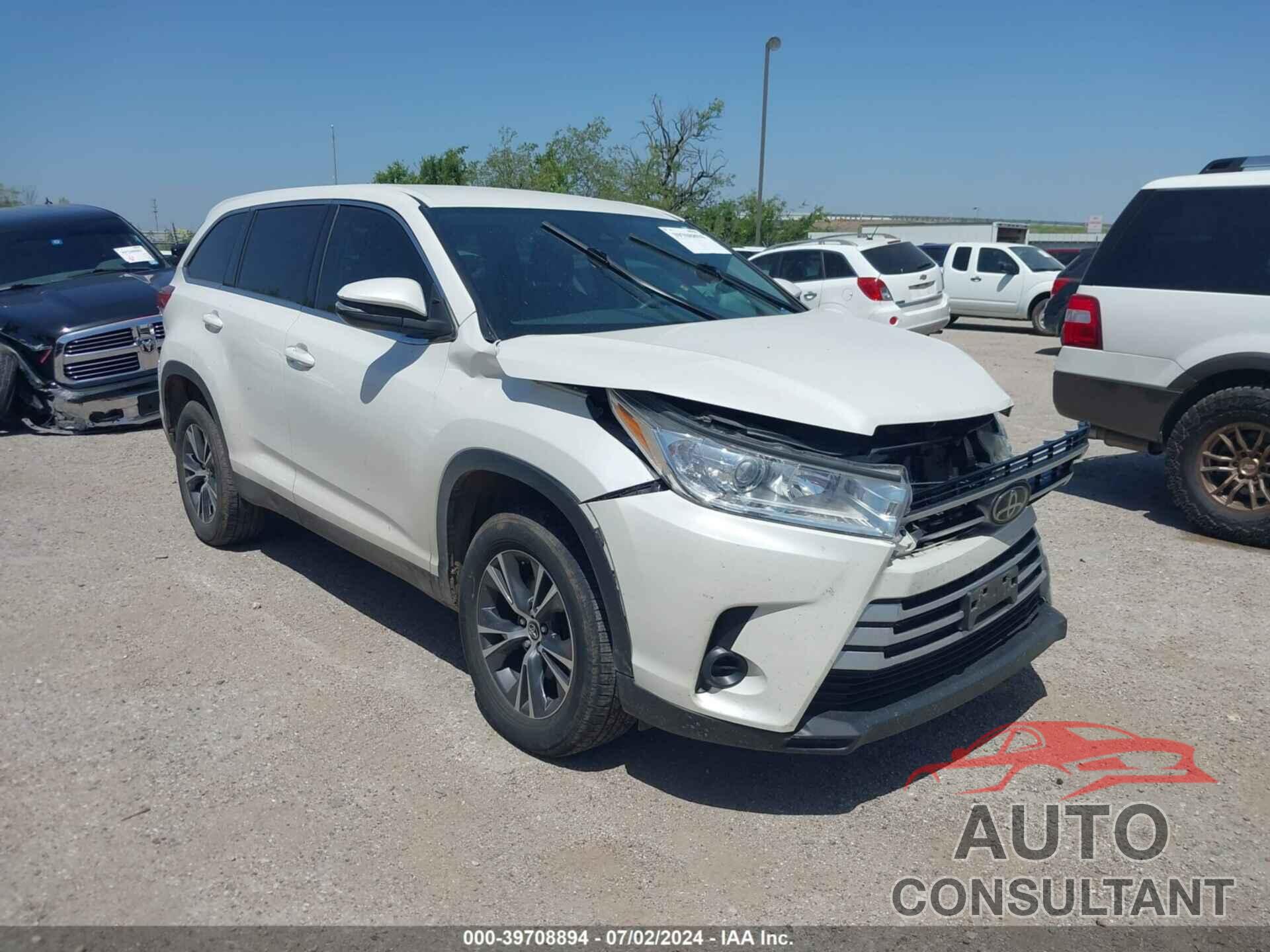 TOYOTA HIGHLANDER 2019 - 5TDZZRFH5KS333194