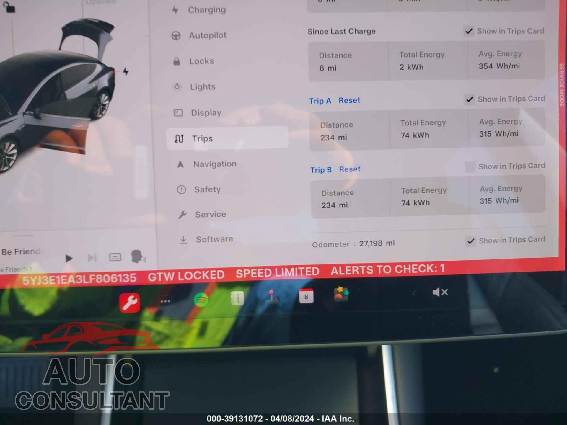 TESLA MODEL 3 2020 - 5YJ3E1EA3LF806135