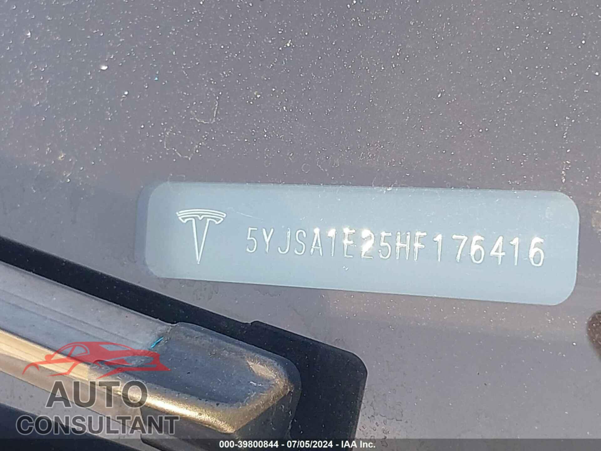 TESLA MODEL S 2017 - 5YJSA1E25HF176416