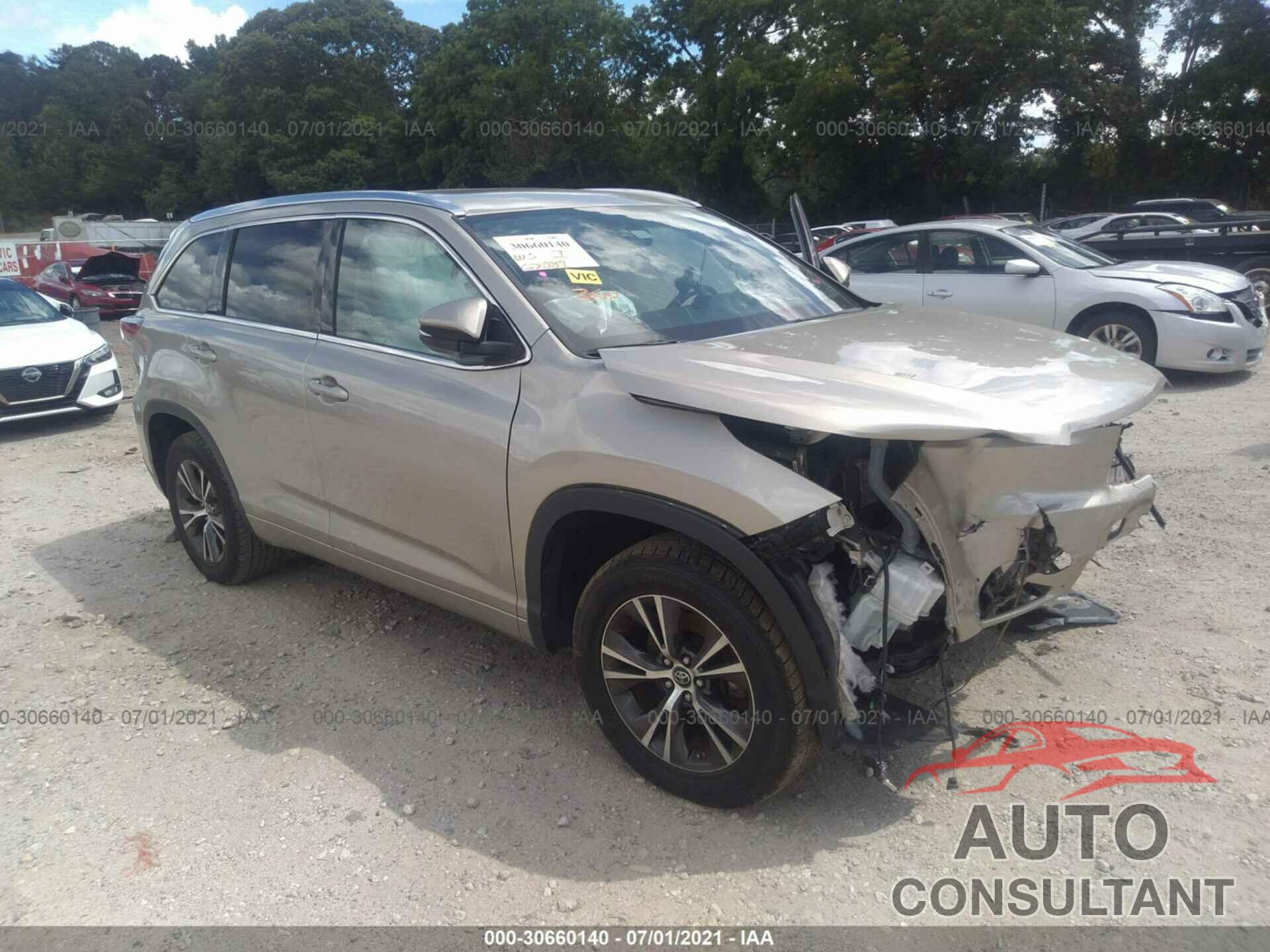 TOYOTA HIGHLANDER 2016 - 5TDKKRFH5GS506869