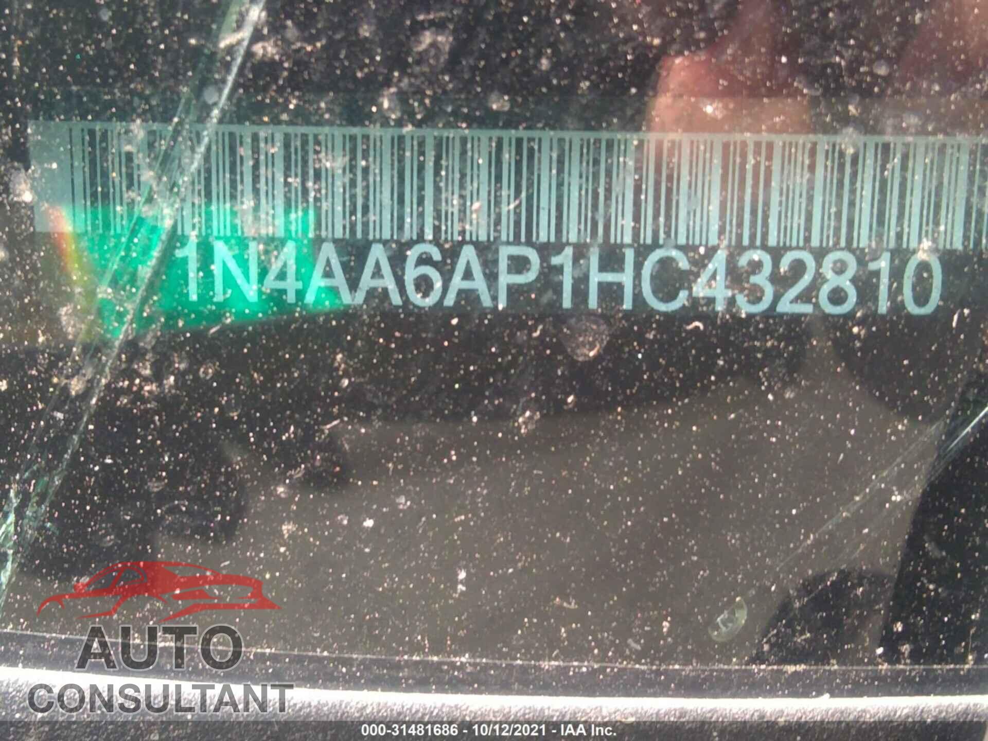 NISSAN MAXIMA 2017 - 1N4AA6AP1HC432810