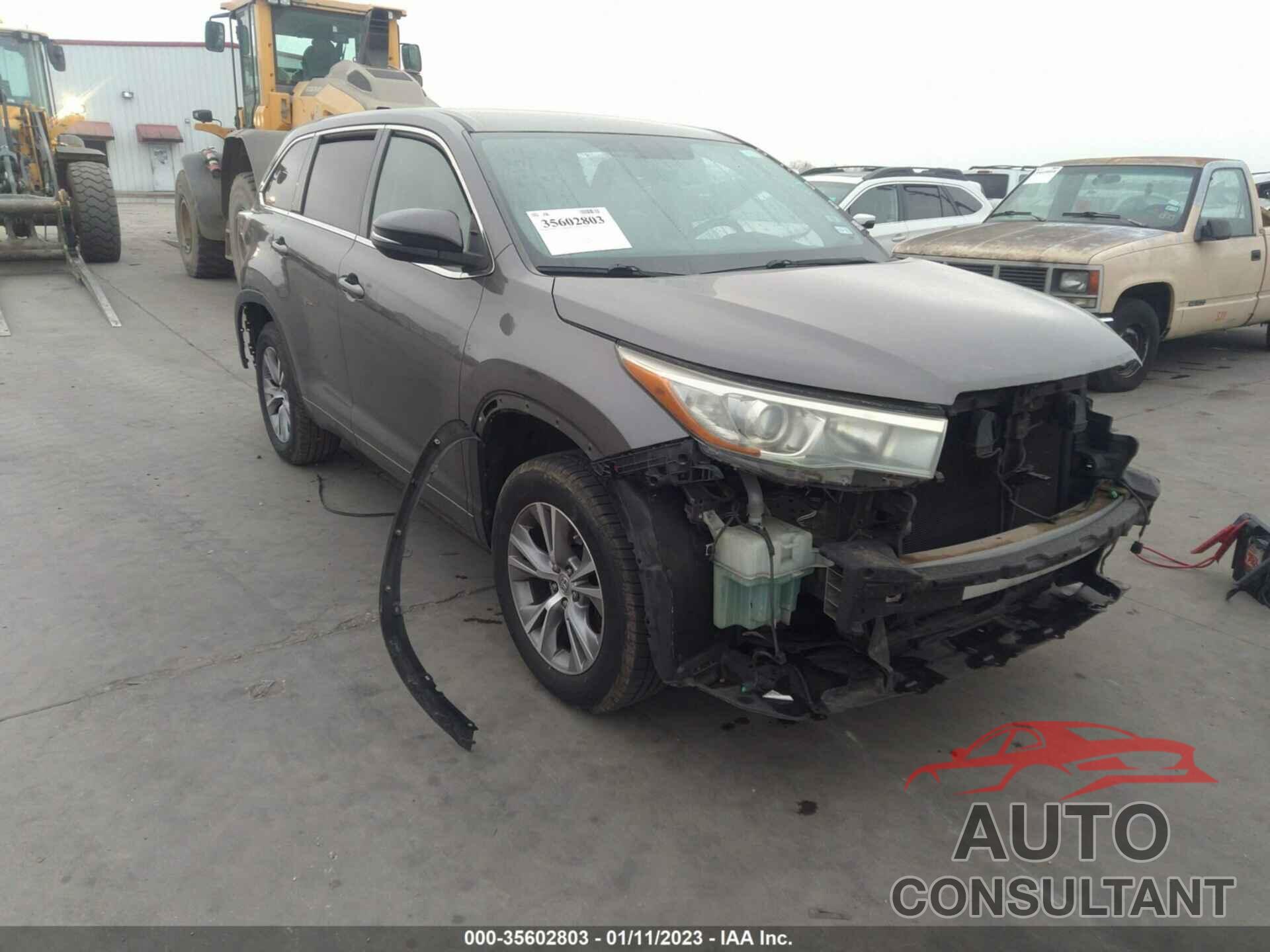 TOYOTA HIGHLANDER 2015 - 5TDZKRFH5FS075088