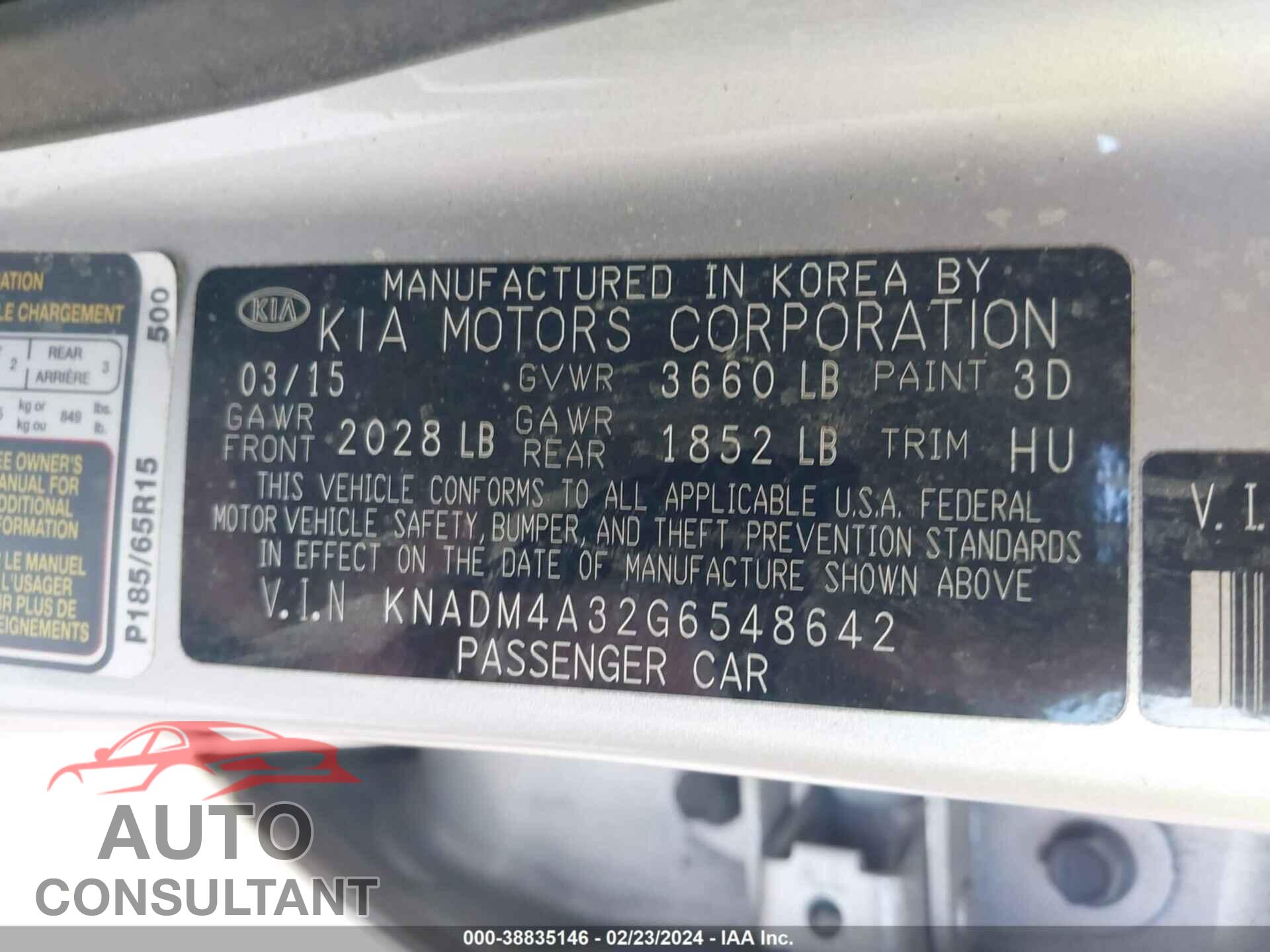 KIA RIO 2016 - KNADM4A32G6548642