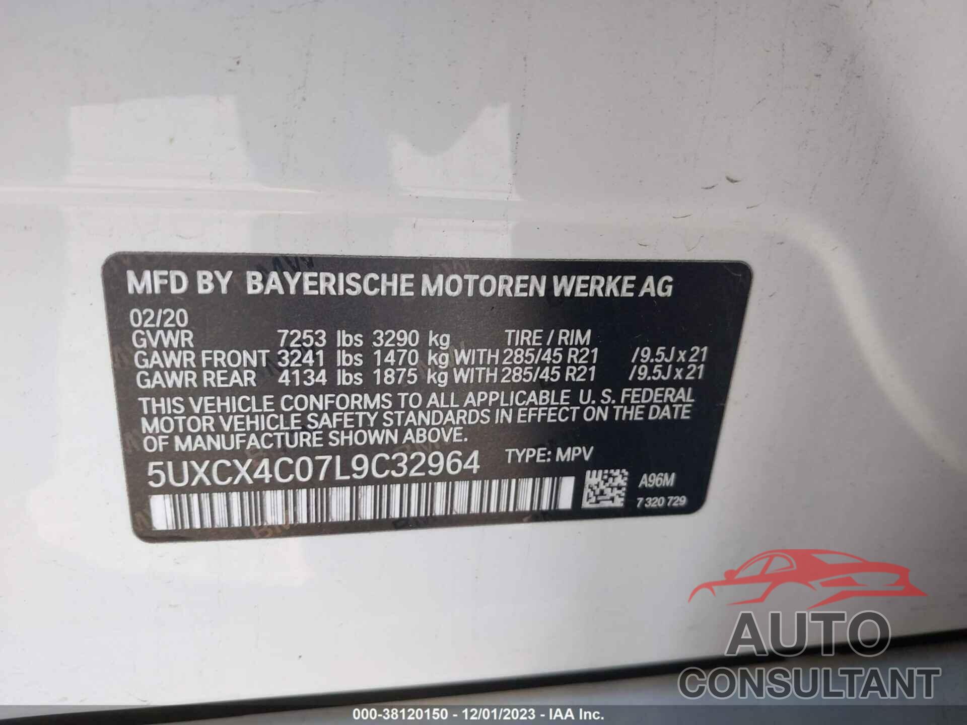 BMW X7 2020 - 5UXCX4C07L9C32964