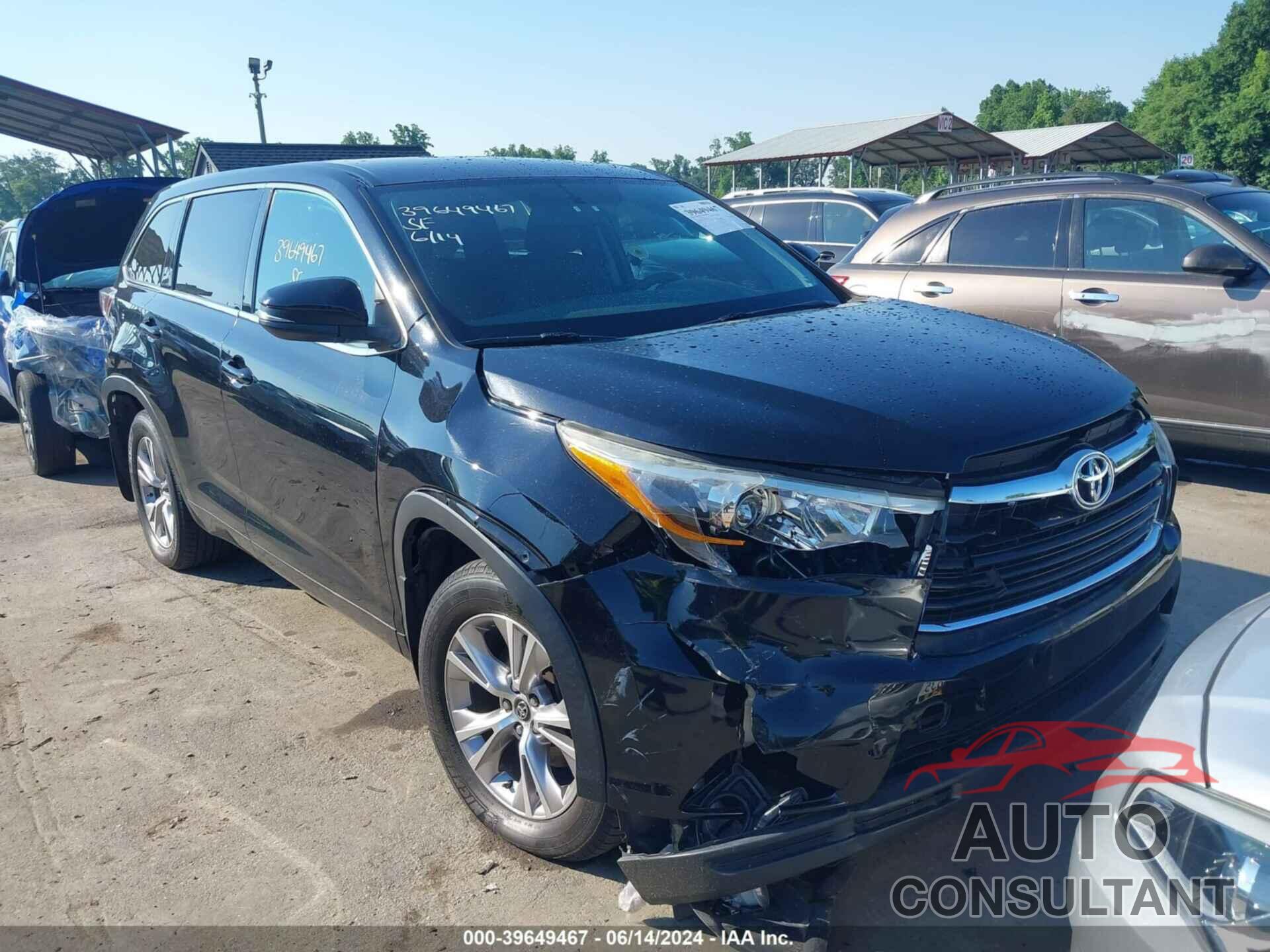 TOYOTA HIGHLANDER 2016 - 5TDBKRFH4GS348122