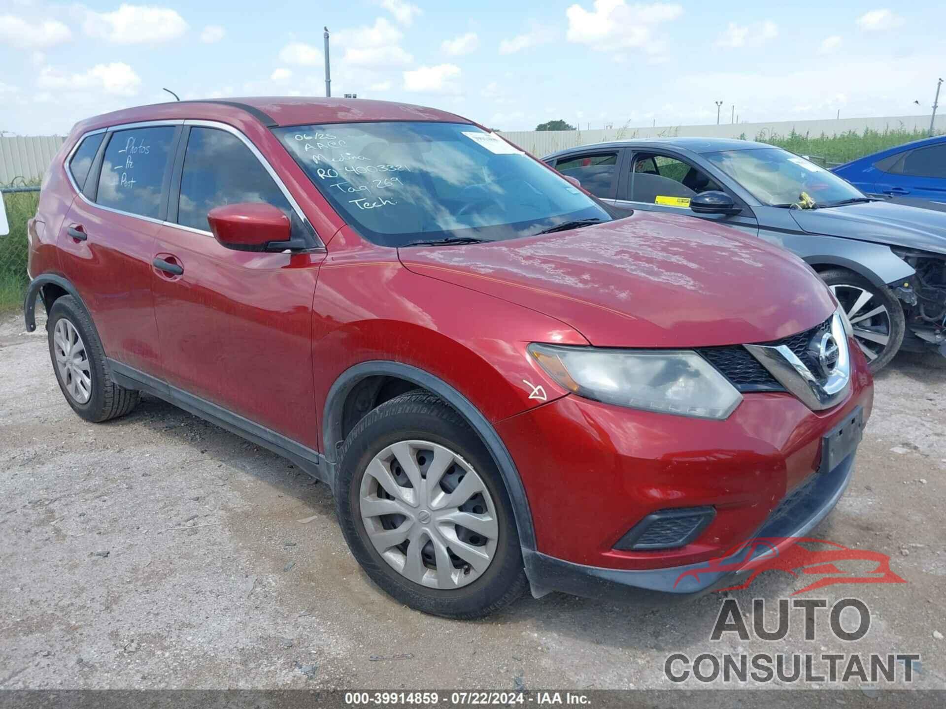 NISSAN ROGUE 2016 - KNMAT2MT3GP649482