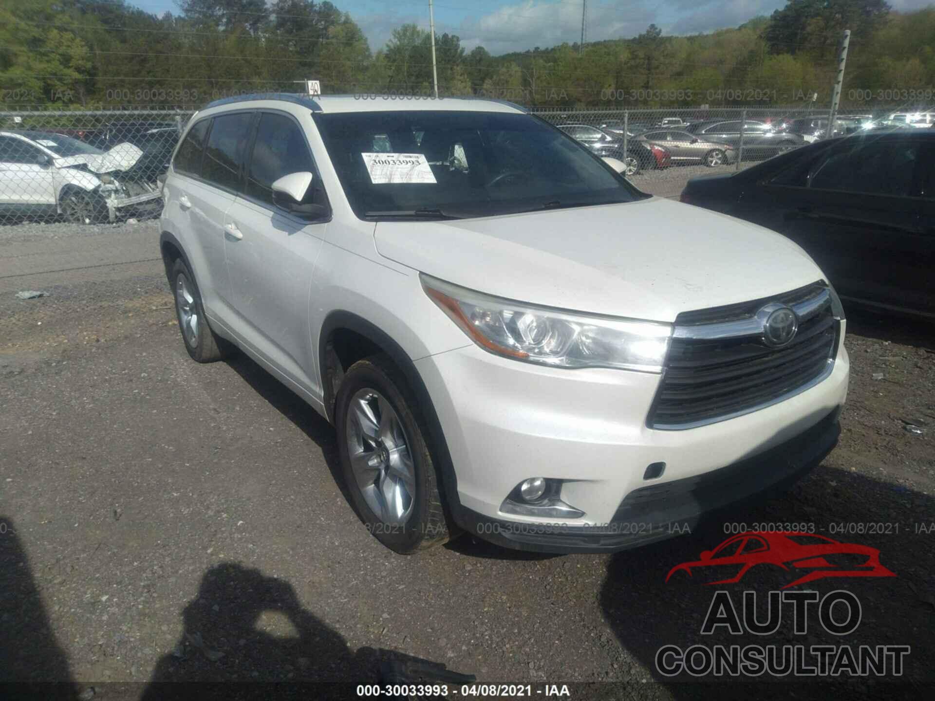 TOYOTA HIGHLANDER 2016 - 5TDYKRFHXGS156438
