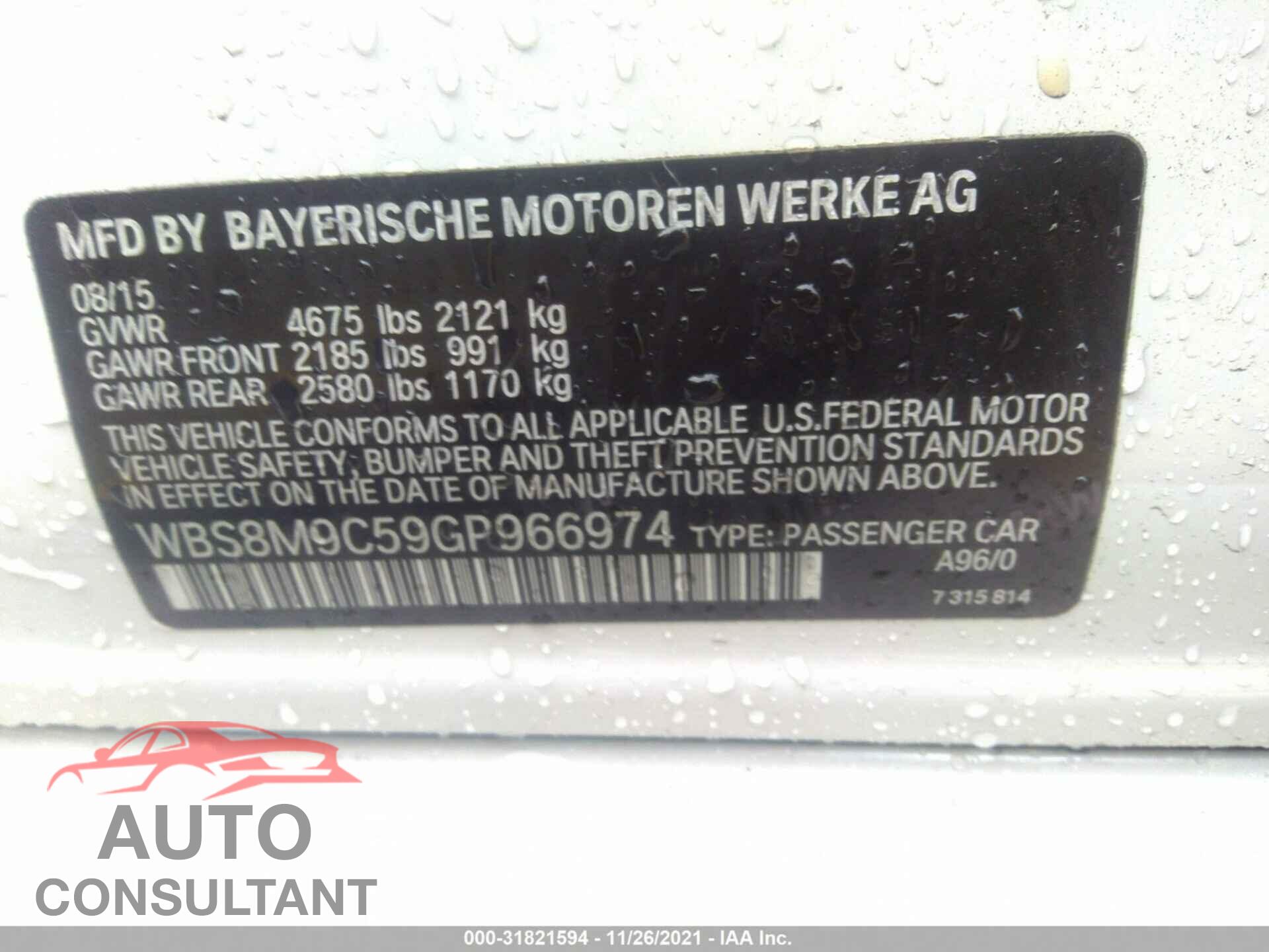 BMW M3 2016 - WBS8M9C59GP966974