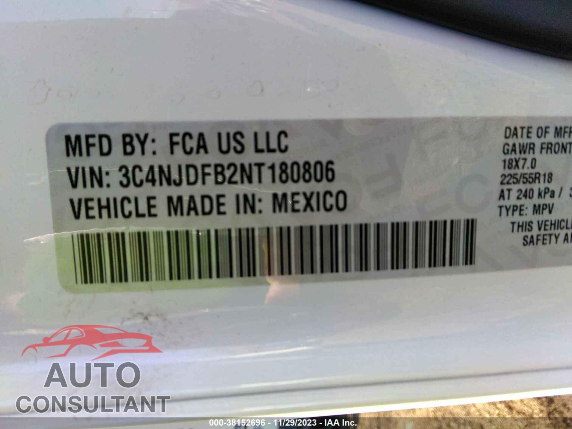 JEEP COMPASS 2022 - 3C4NJDFB2NT180806
