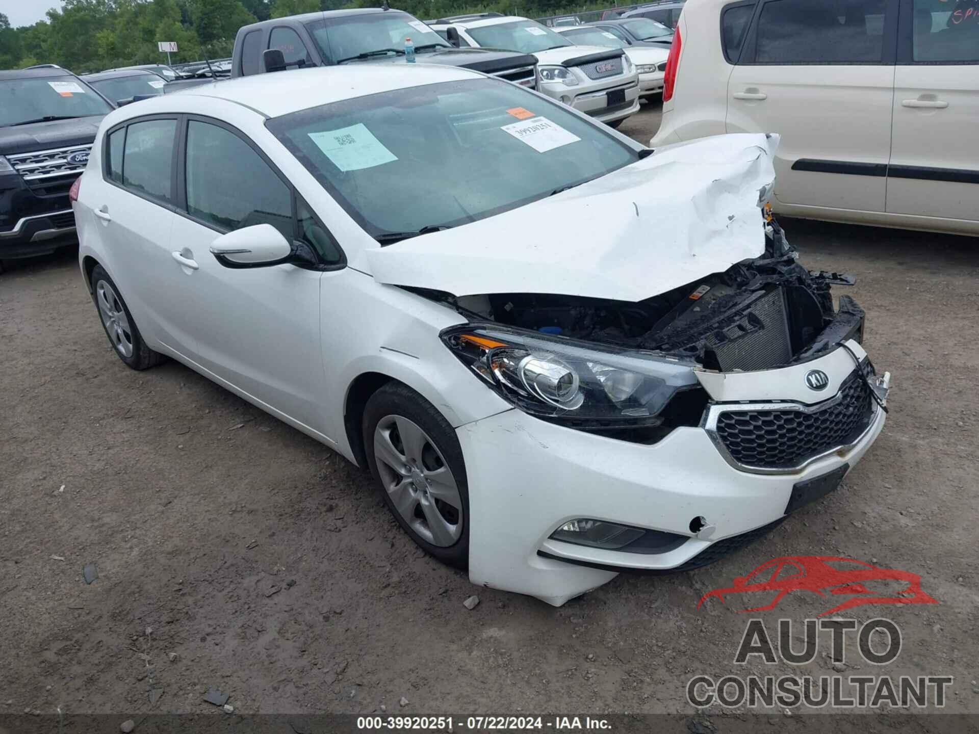 KIA FORTE 2016 - KNAFK5A87G5623177