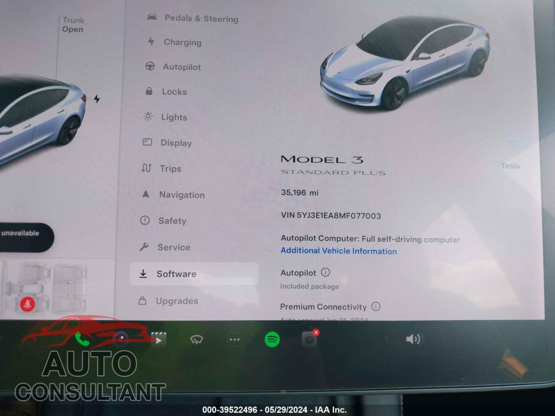 TESLA MODEL 3 2021 - 5YJ3E1EA8MF077003