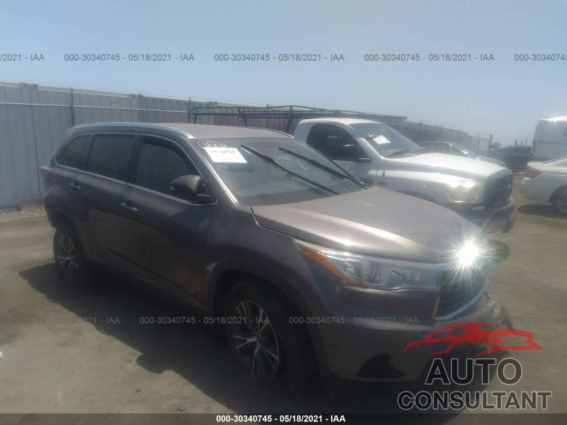 TOYOTA HIGHLANDER 2016 - 5TDKKRFH2GS501838