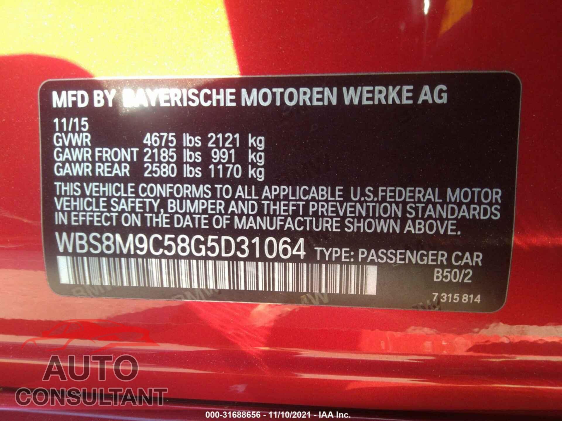 BMW M3 2016 - WBS8M9C58G5D31064