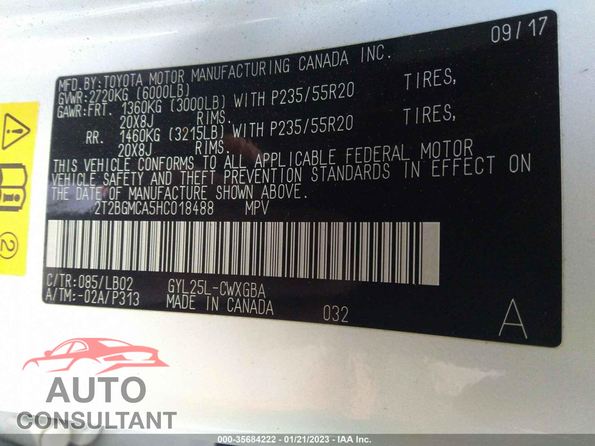 LEXUS RX 2017 - 2T2BGMCA5HC018488