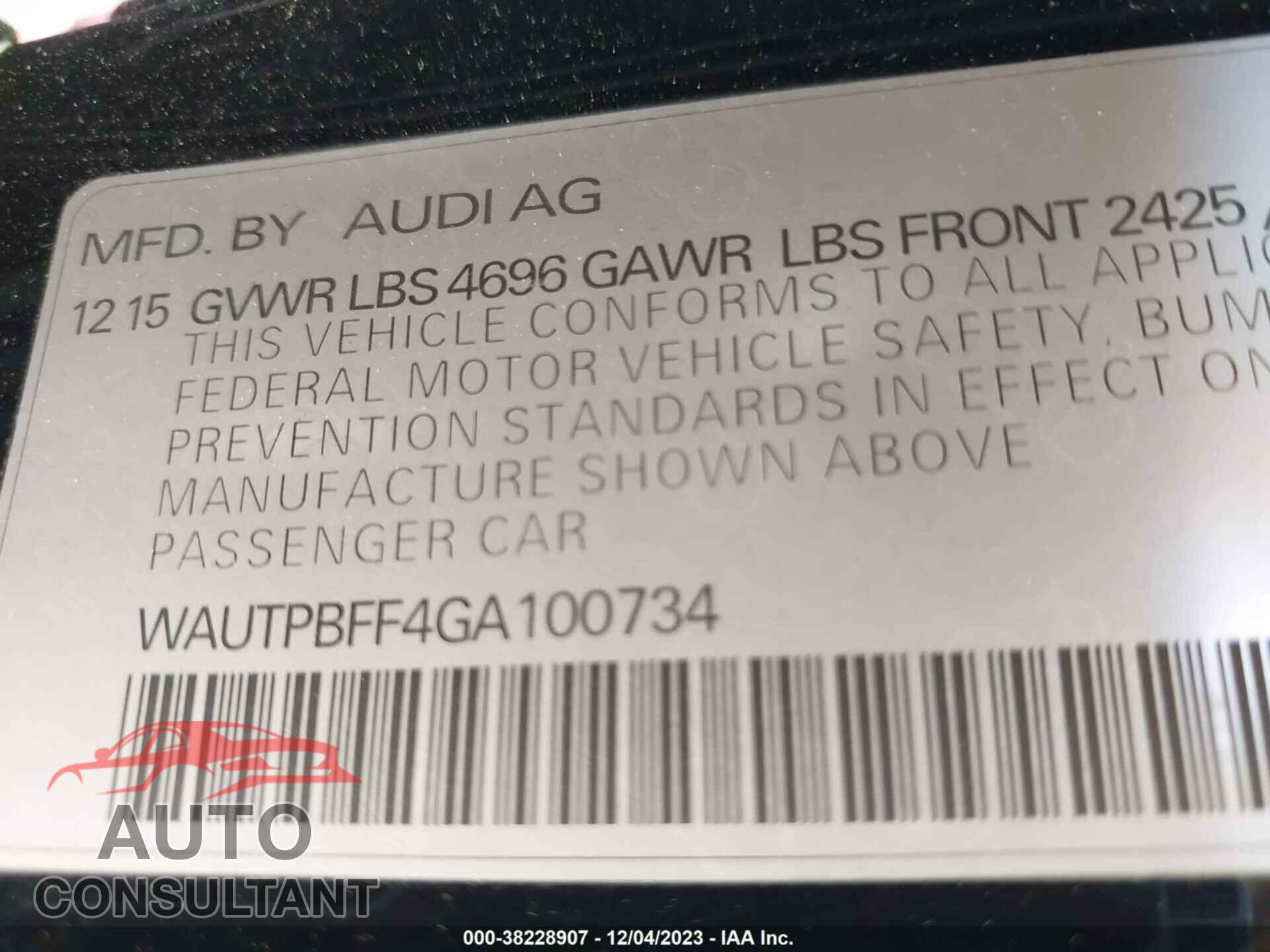 AUDI A3 E-TRON 2016 - WAUTPBFF4GA100734