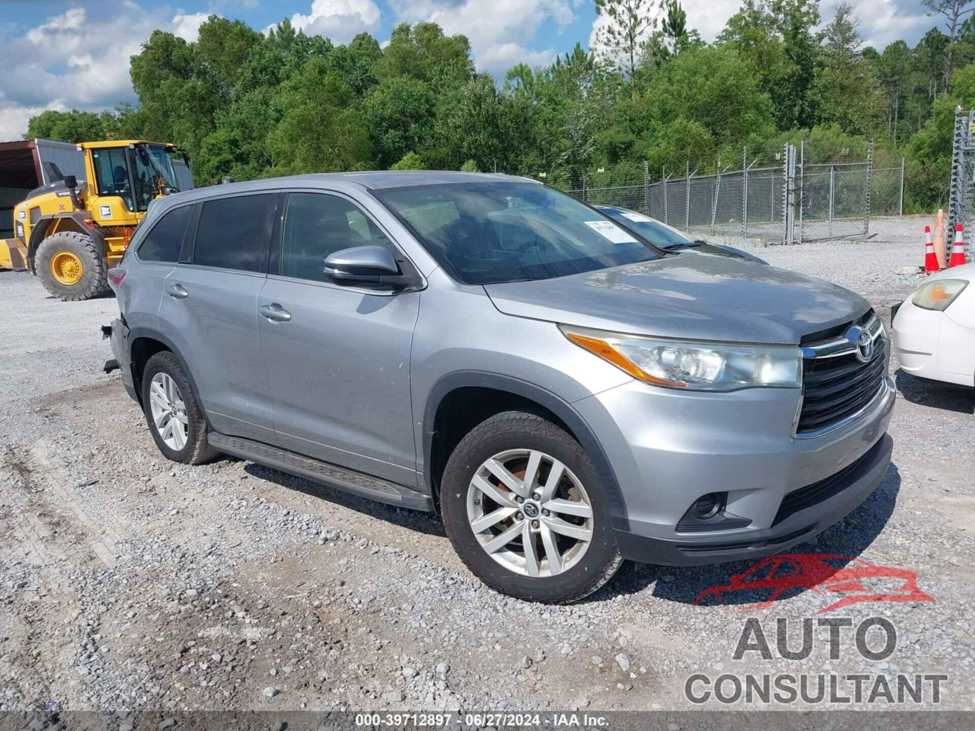 TOYOTA HIGHLANDER 2016 - 5TDZKRFH4GS167651