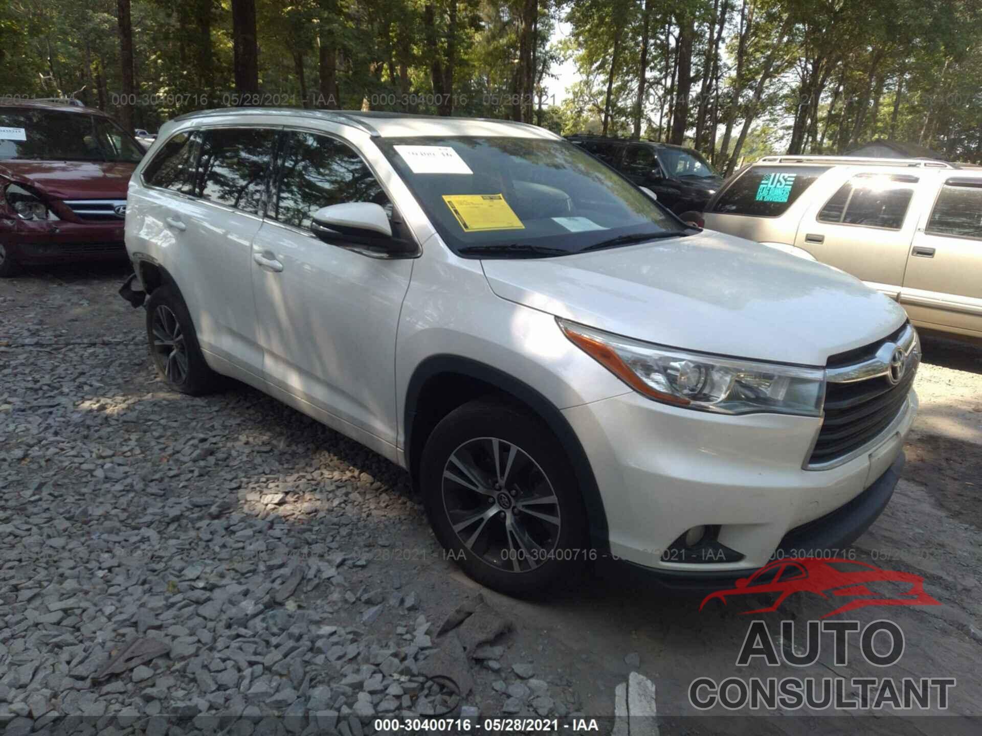 TOYOTA HIGHLANDER 2016 - 5TDJKRFHXGS301141