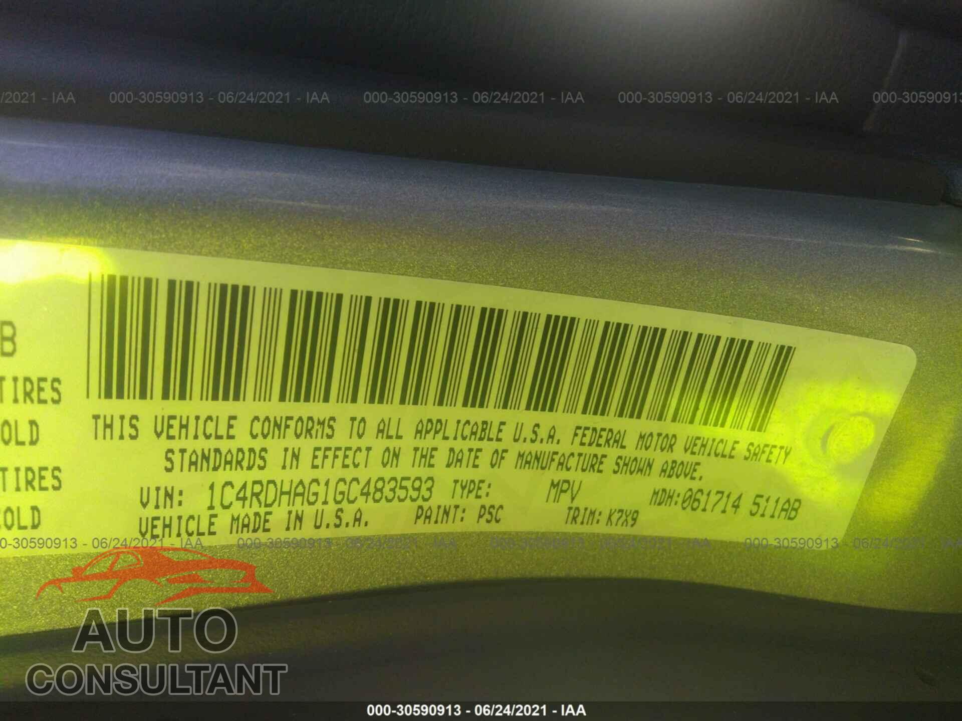 DODGE DURANGO 2016 - 1C4RDHAG1GC483593