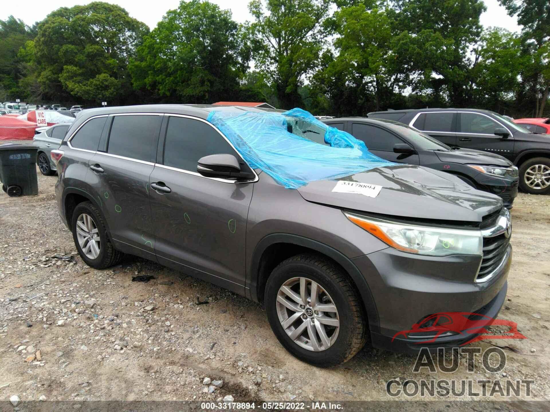 TOYOTA HIGHLANDER 2016 - 5TDZARFH2GS023048