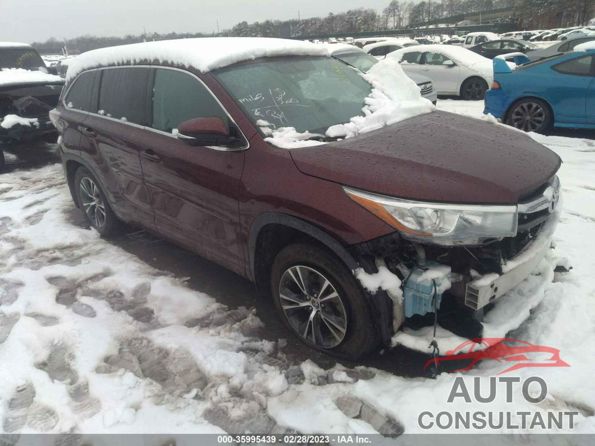 TOYOTA HIGHLANDER 2016 - 5TDJKRFH5GS264399