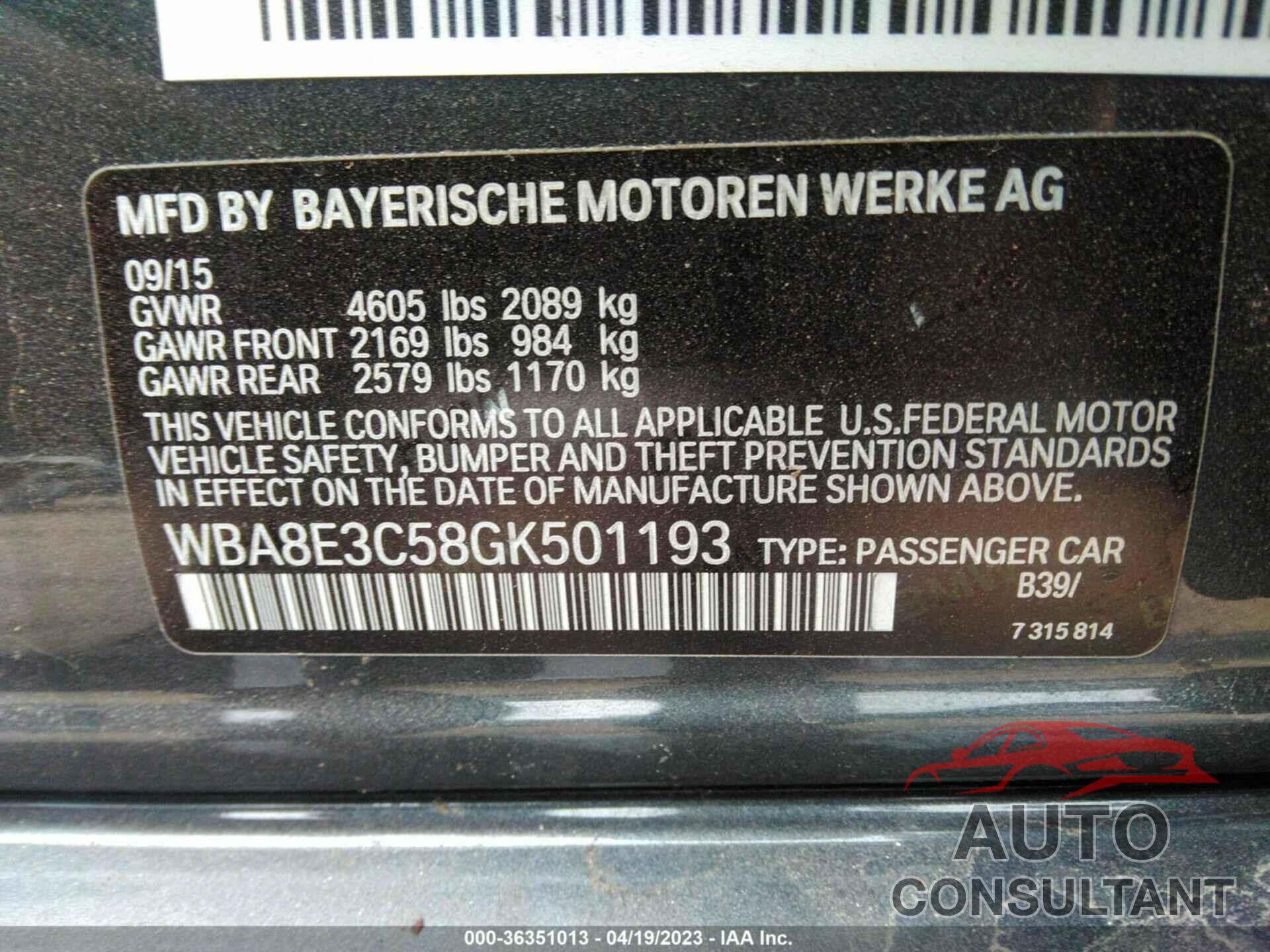 BMW 328I 2016 - WBA8E3C58GK501193