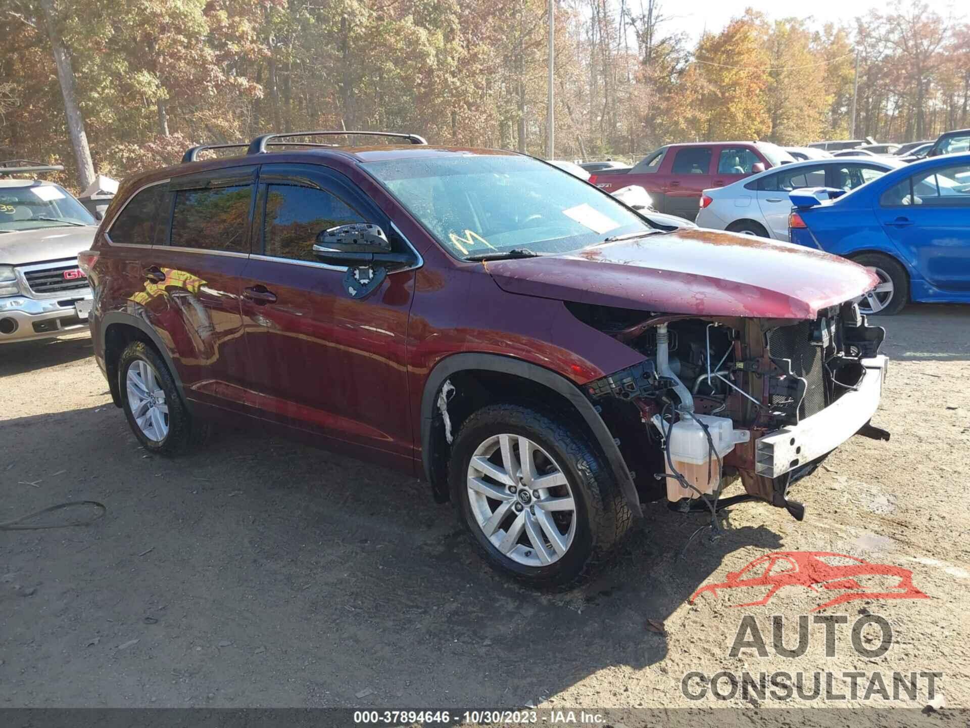 TOYOTA HIGHLANDER 2016 - 5TDBKRFH8GS333851