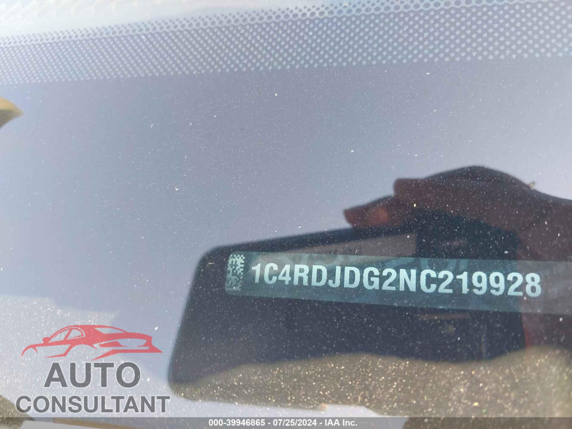 DODGE DURANGO 2022 - 1C4RDJDG2NC219928