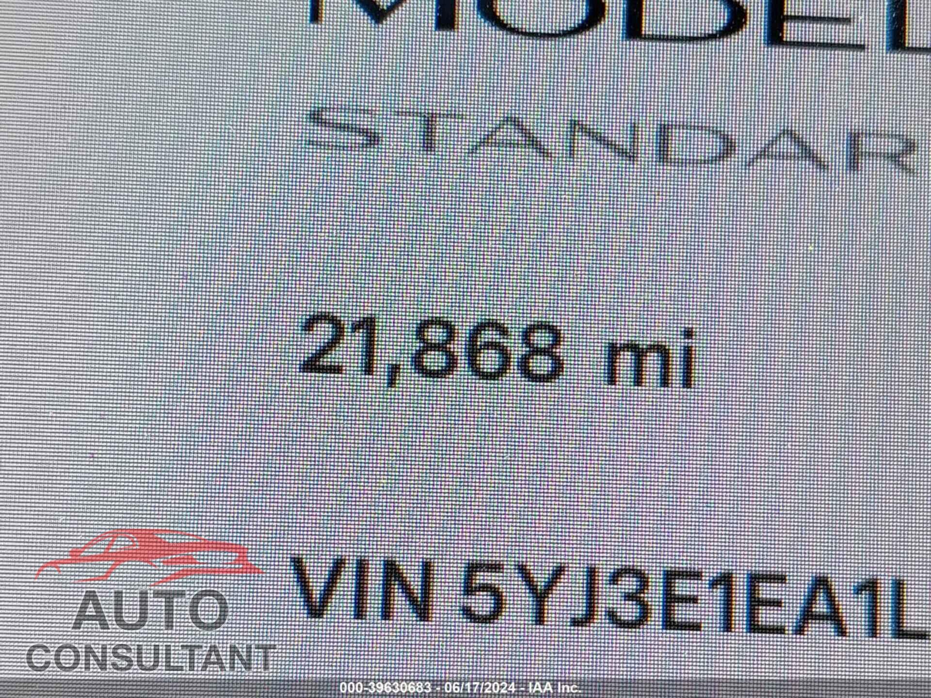 TESLA MODEL 3 2020 - 5YJ3E1EA1LF805114