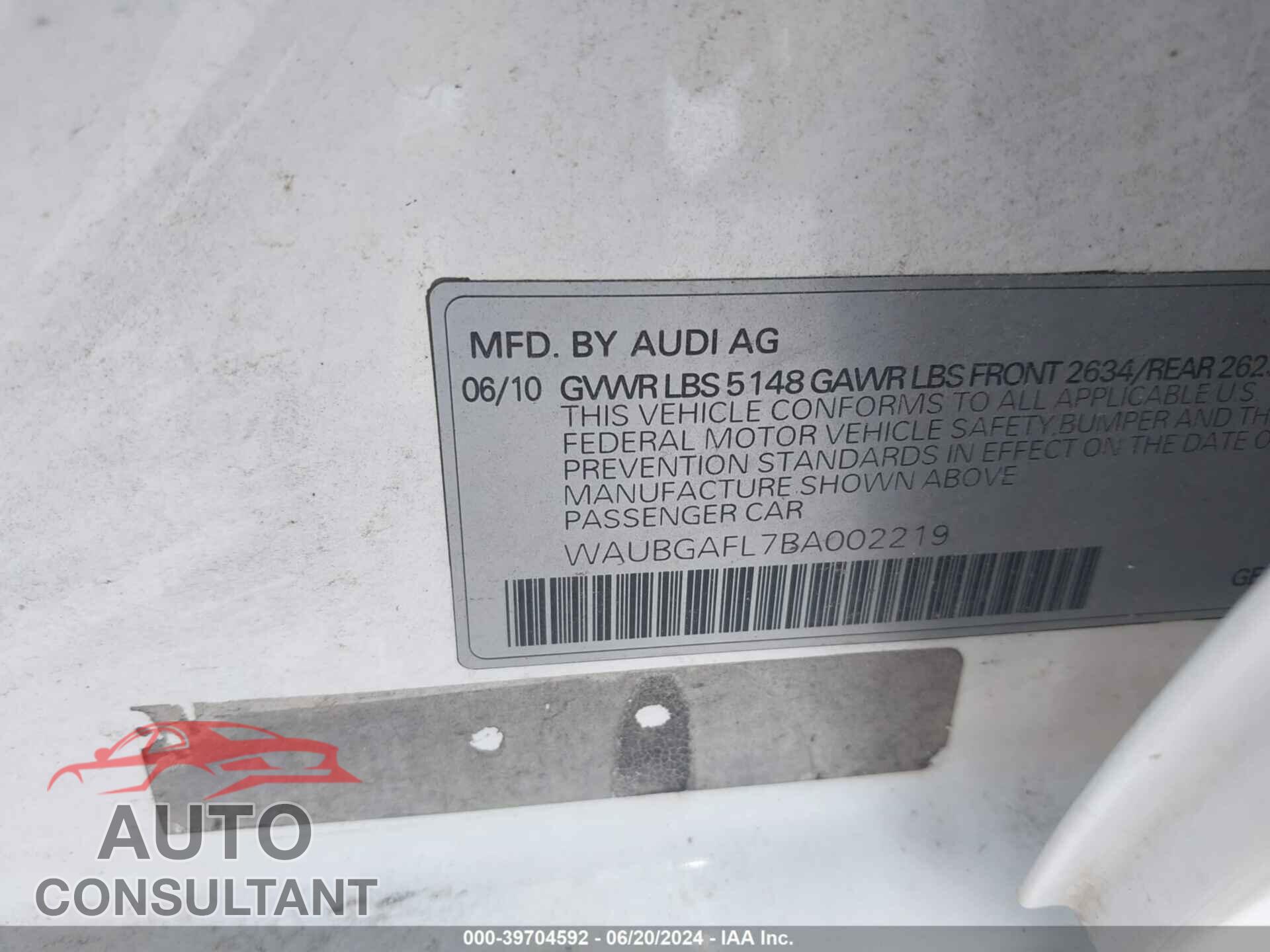 AUDI S4 2011 - WAUBGAFL7BA002219