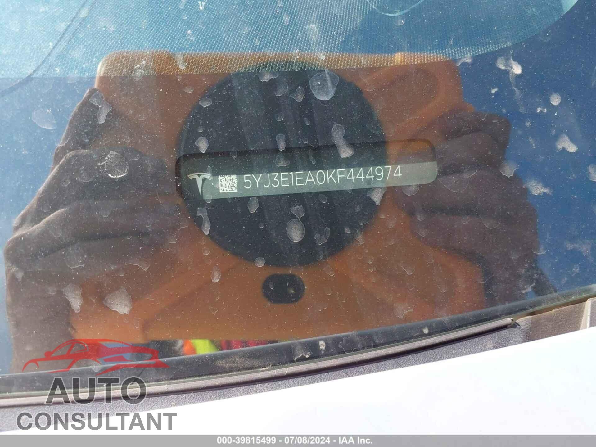 TESLA MODEL 3 2019 - 5YJ3E1EA0KF444974