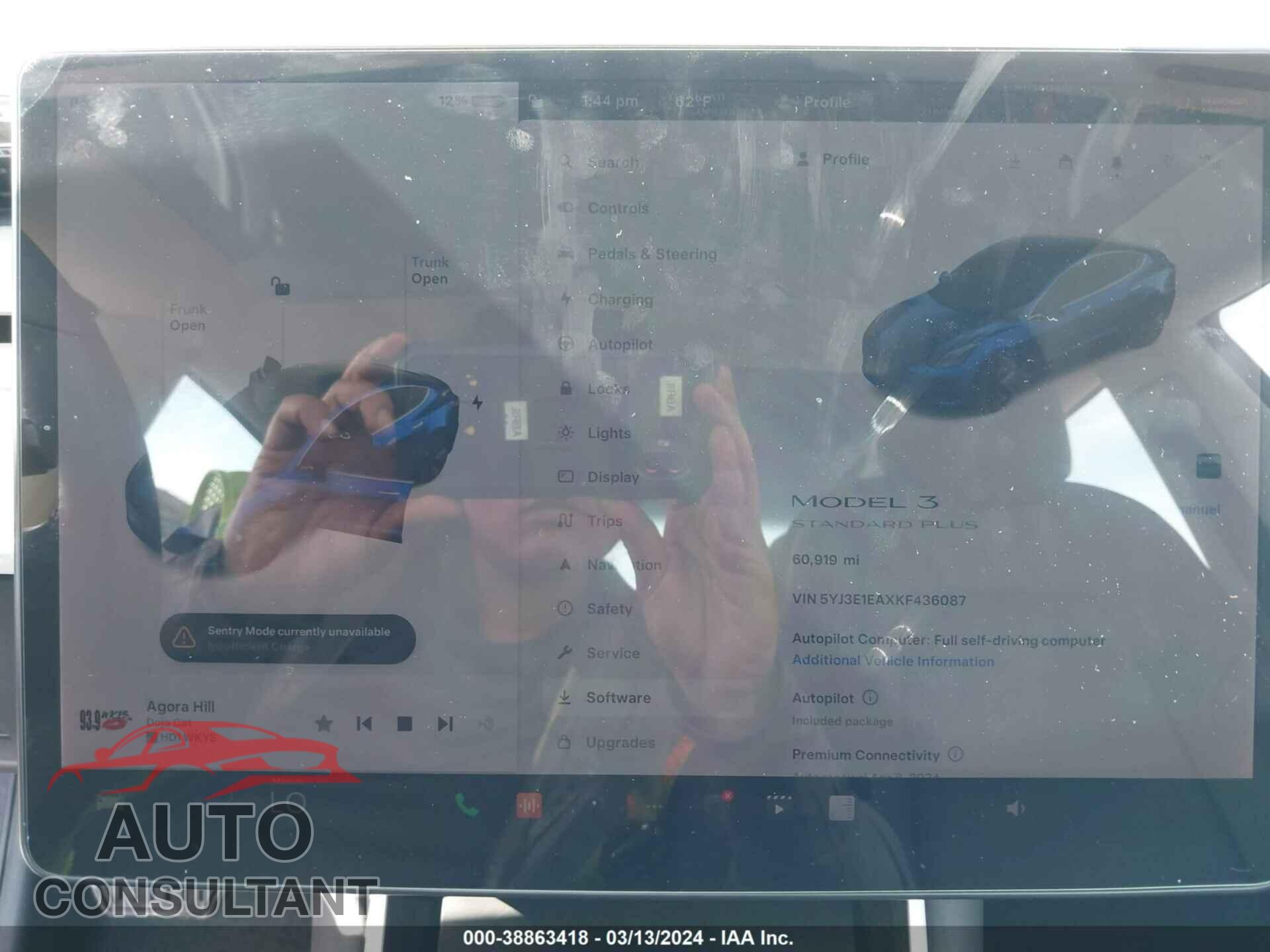 TESLA MODEL 3 2019 - 5YJ3E1EAXKF436087